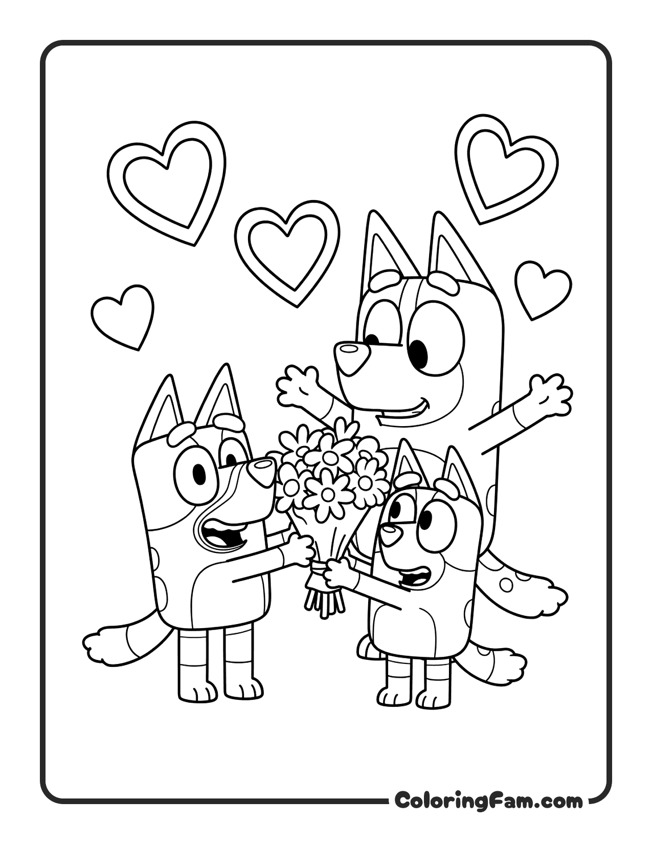 Bluey And Bingo Mother's Day 2 coloring page