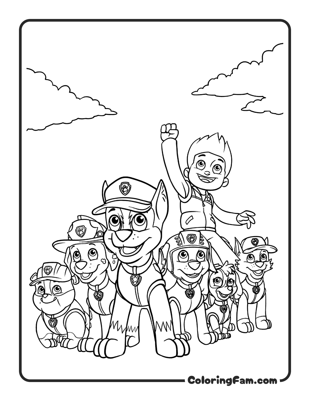 Team Farm Scene coloring page