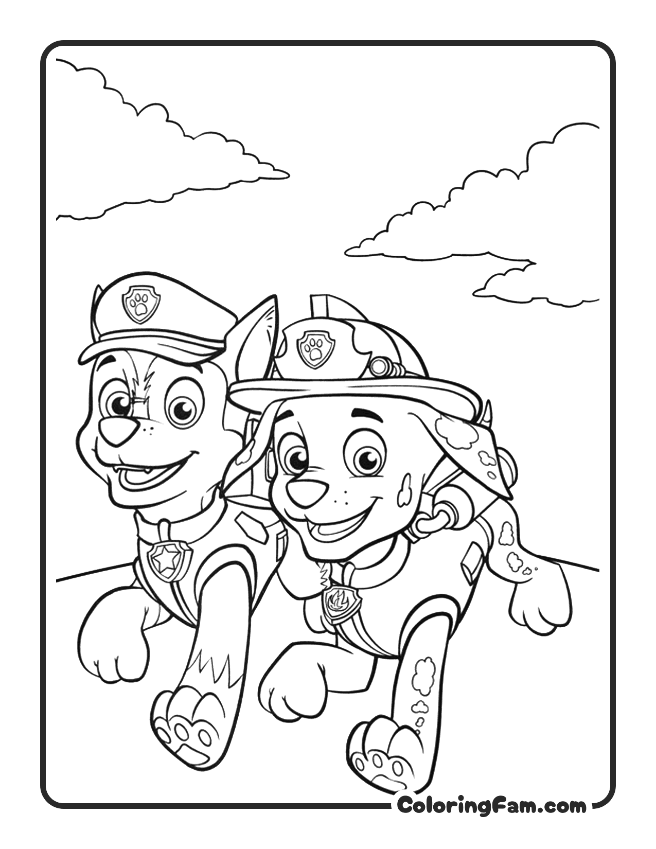 Team Pups Adventure coloring page