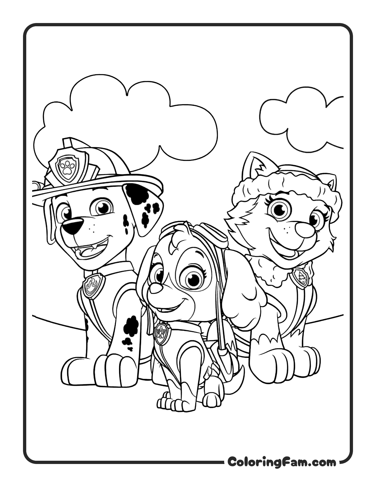 Team Rescue Mission coloring page