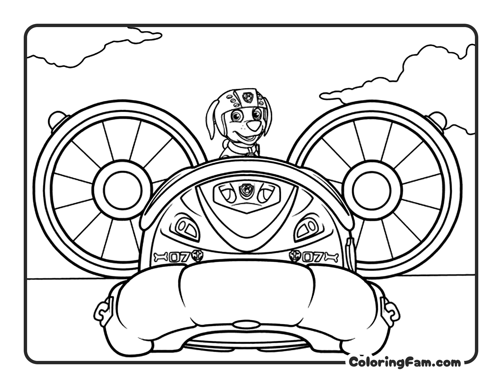 Zuma Diving Splash coloring page