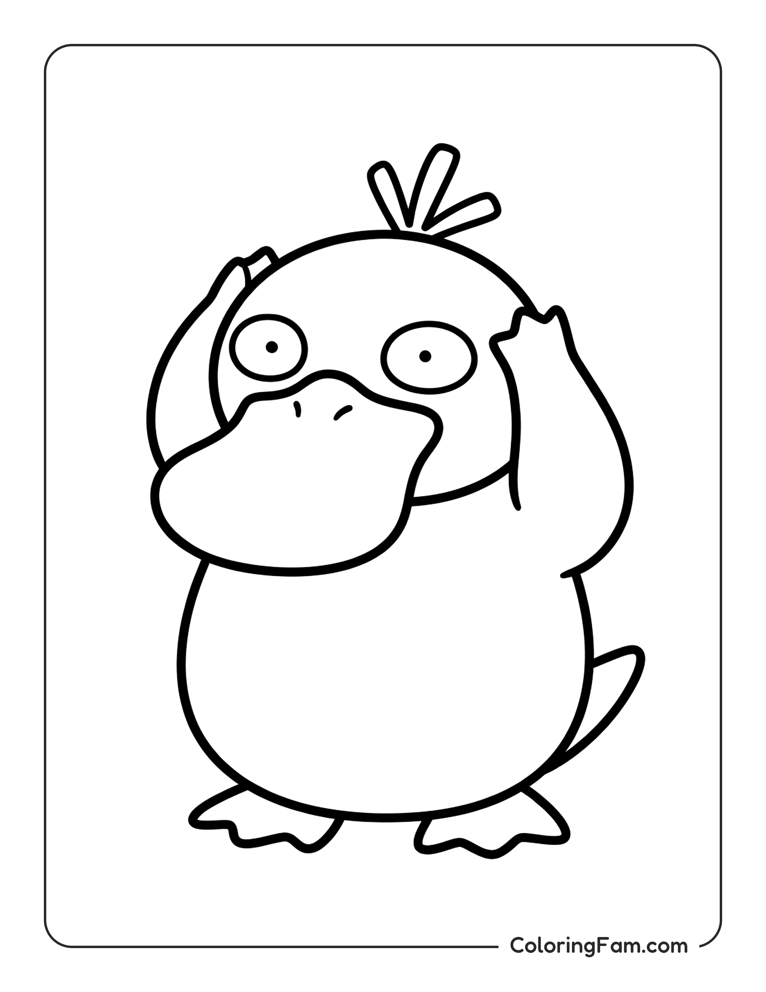 Psyduck Holding Head coloring page