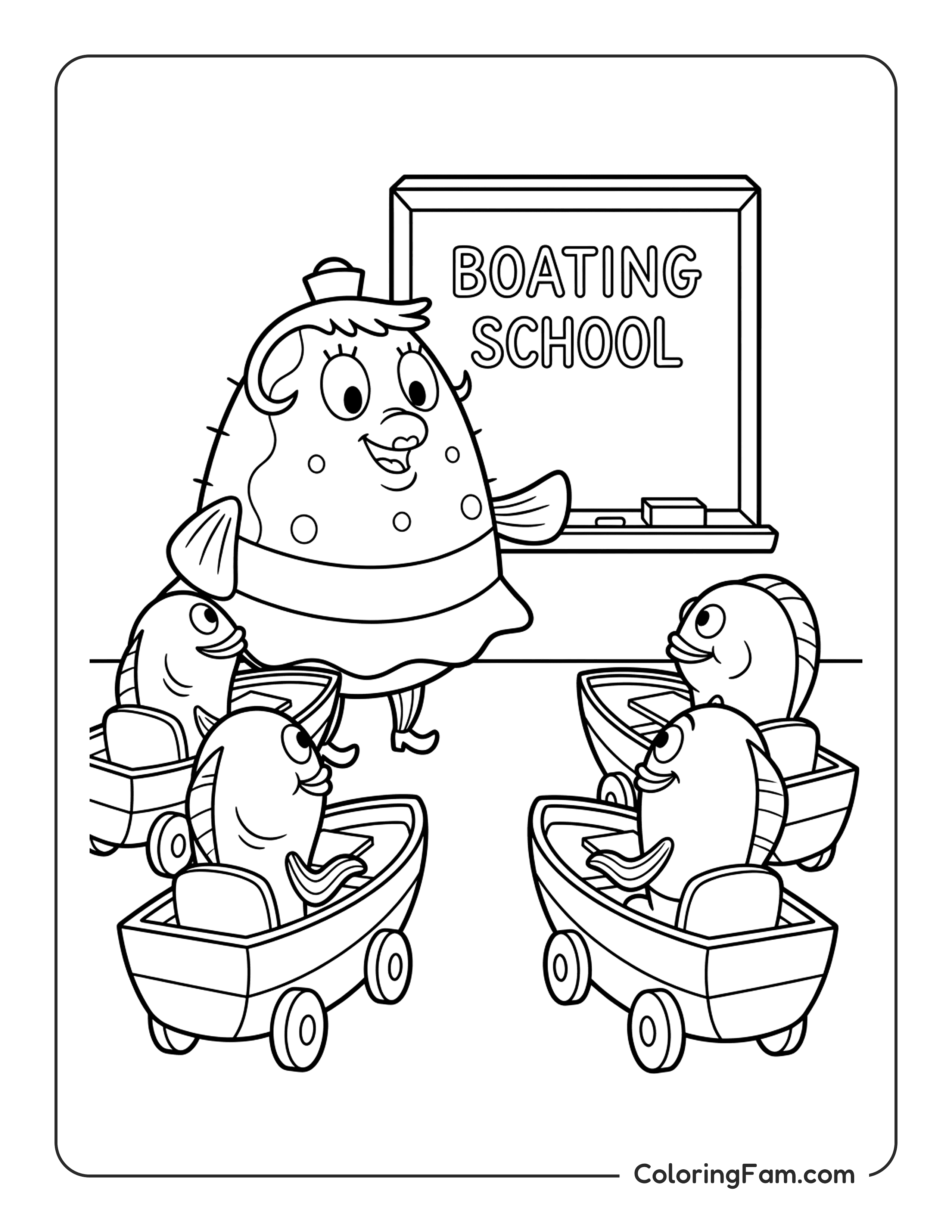 Mrs Puff Teaching At Boating School coloring page
