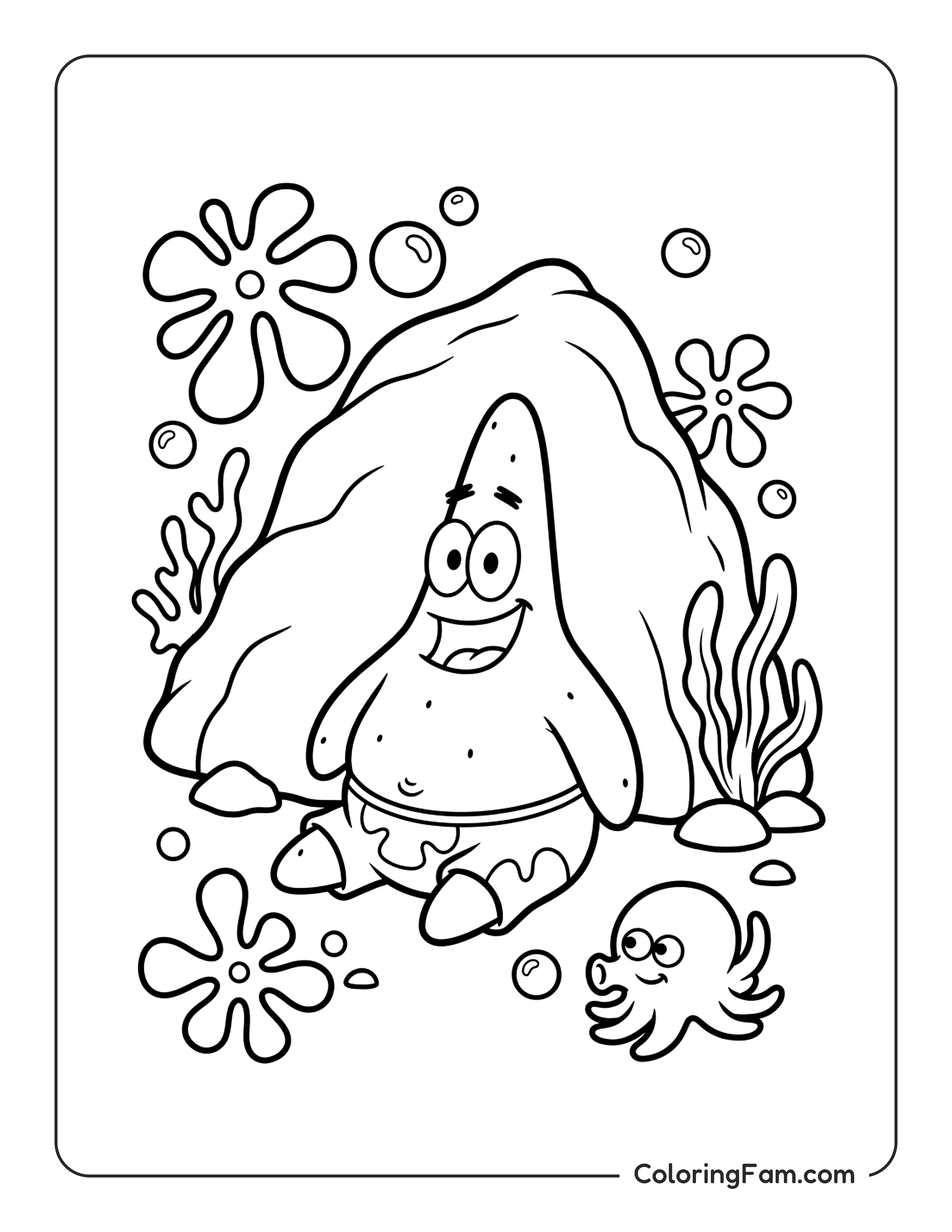 Patrick Under Rock coloring page