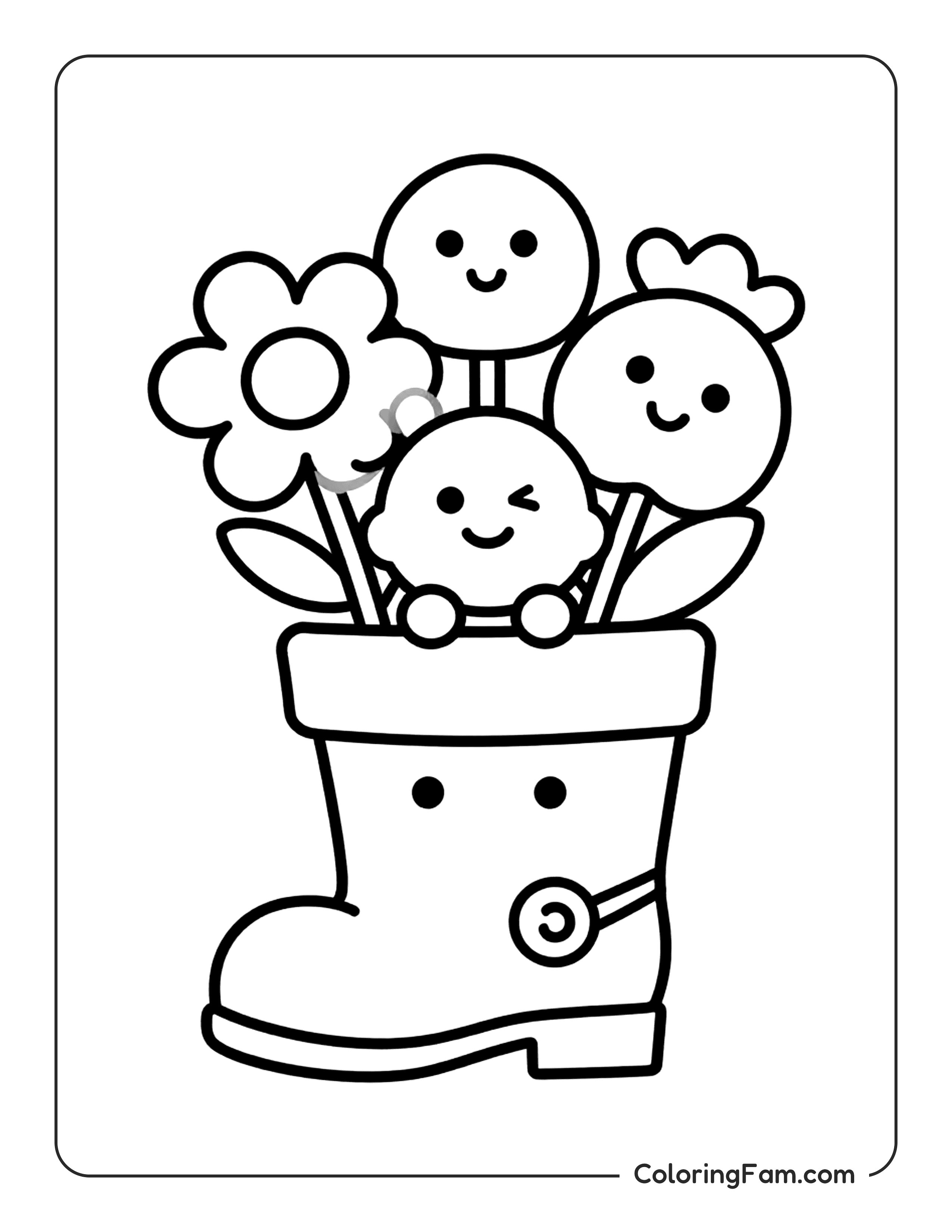 Leprechaun Boot Filled With Flowers coloring page