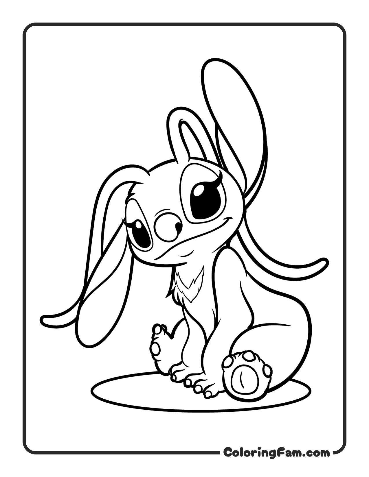 Angel Sitting Alone coloring page printable