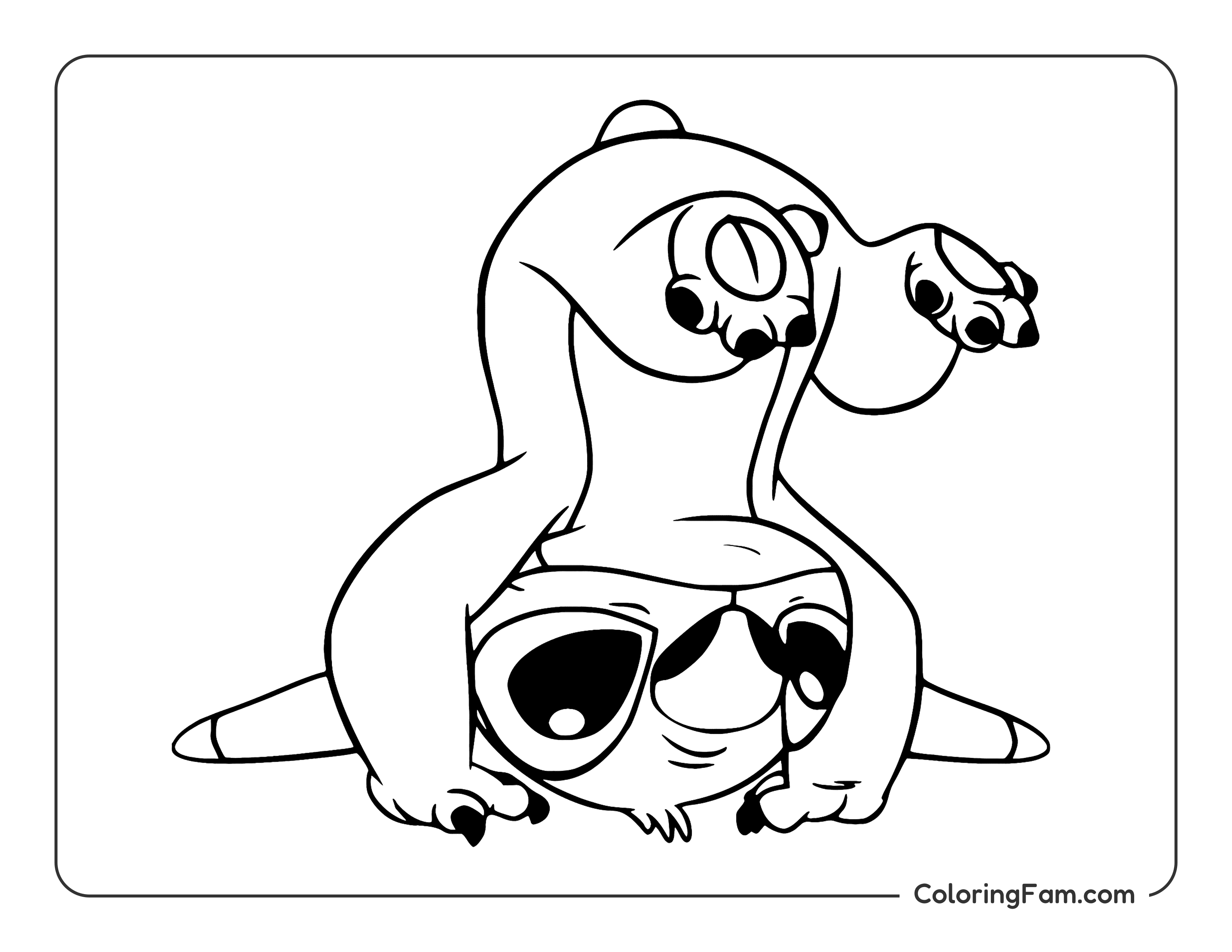 Stitch doing headstand coloring page printable