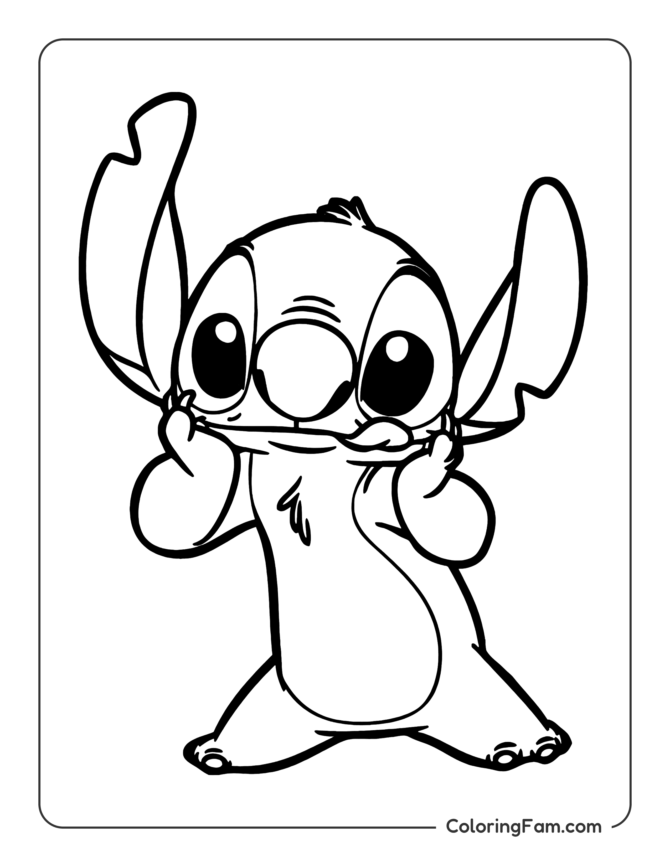 Stitch making a face coloring page printable