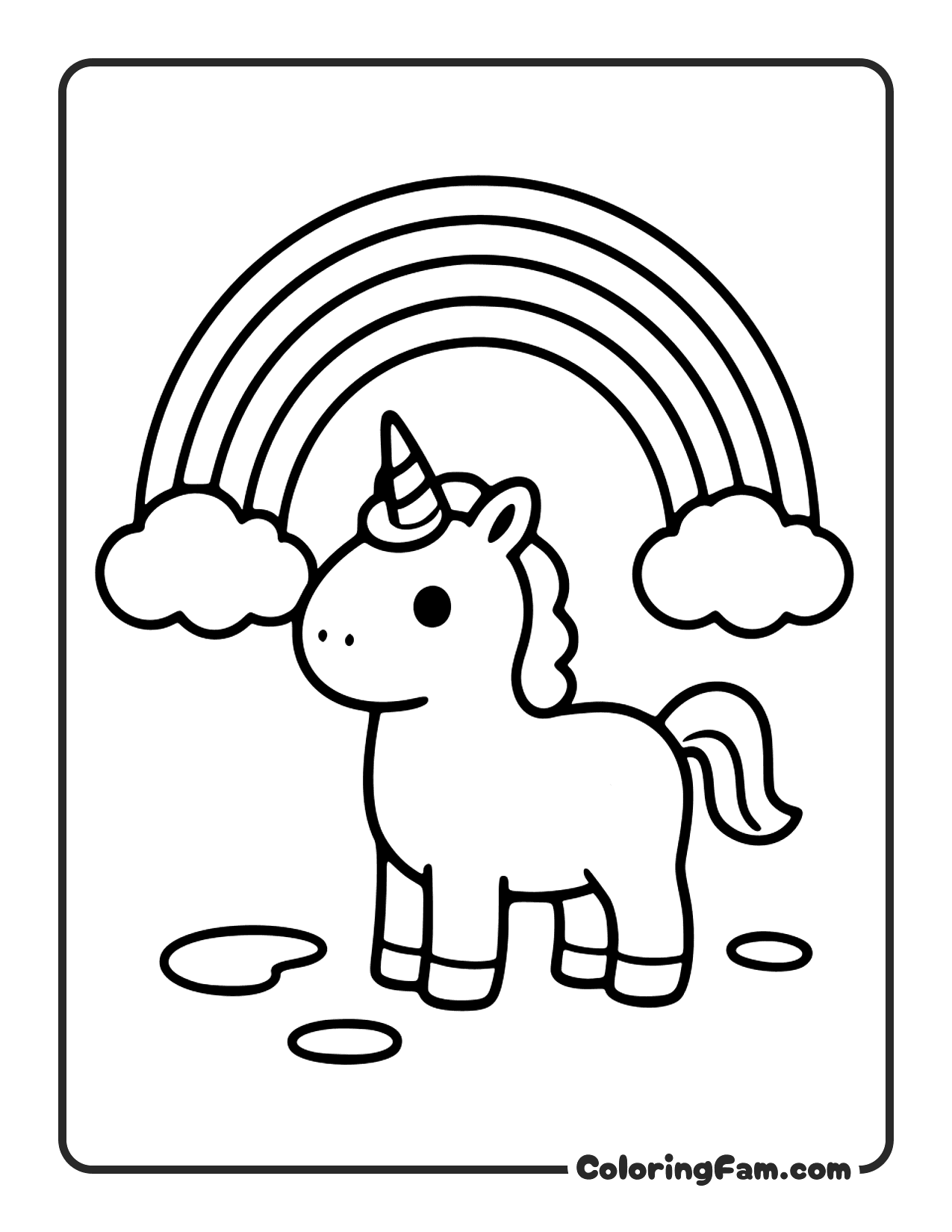 Unicorn With Rainbow coloring page