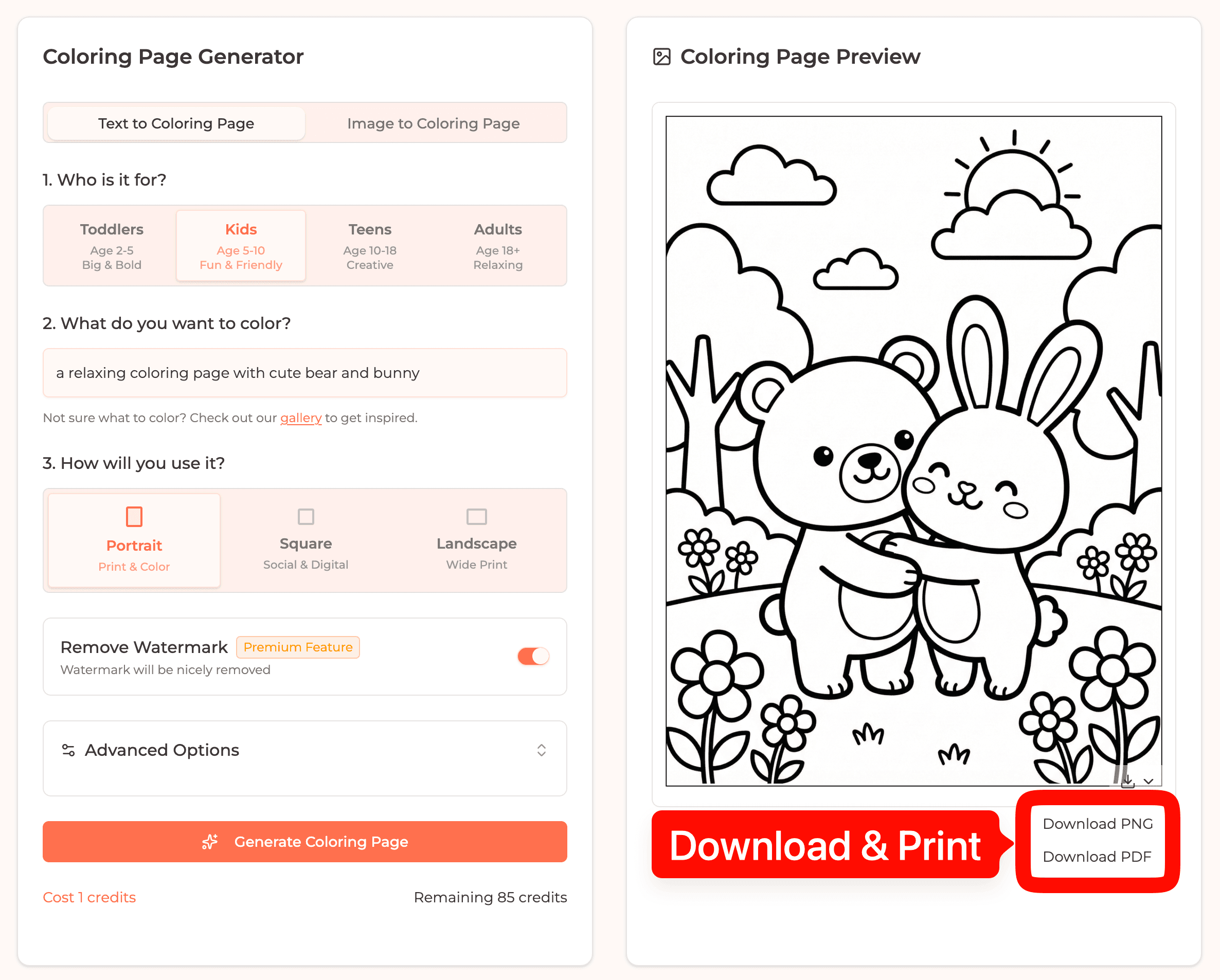 Download and print coloring page