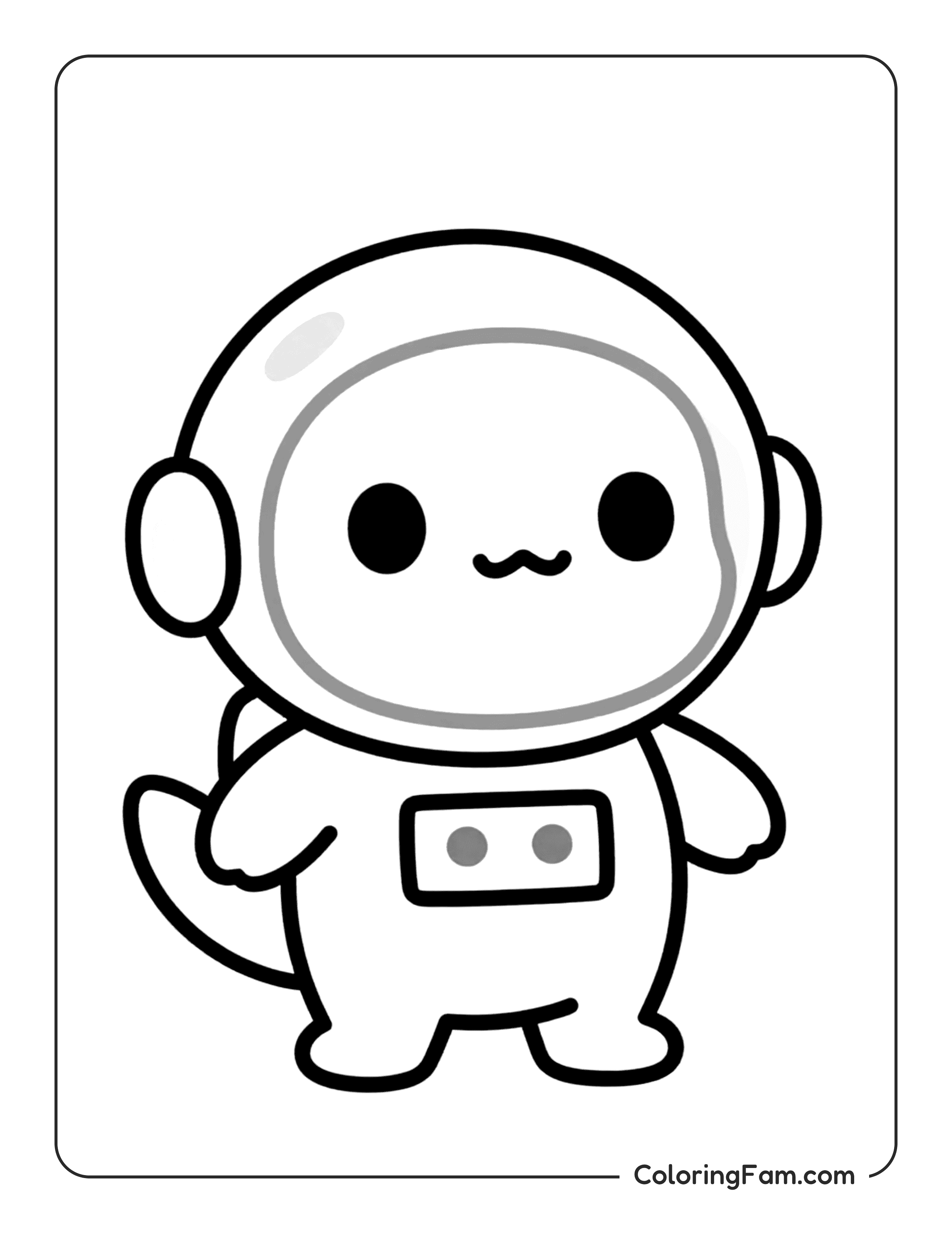 Axolotl Astronaut Standing coloring page
