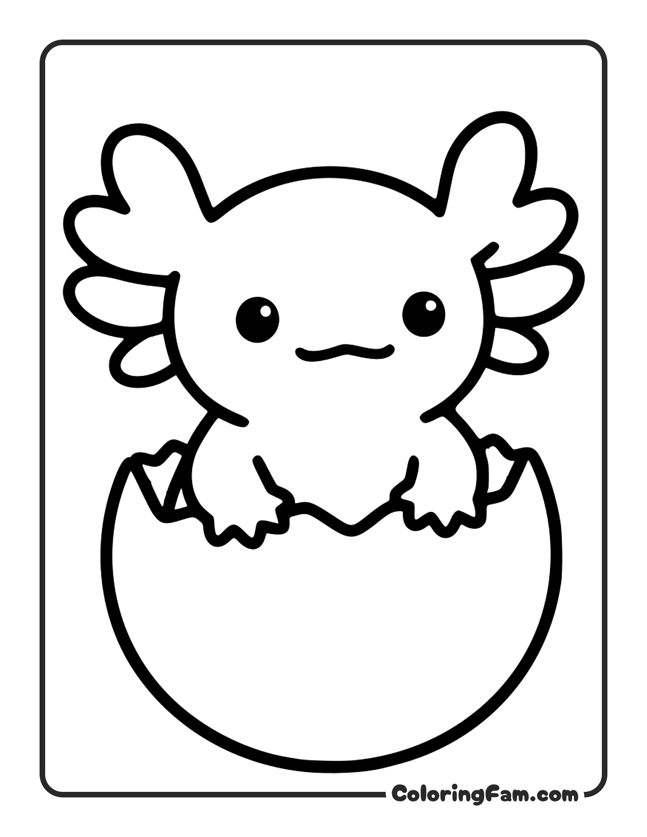 Axolotl Emerging From Egg coloring page