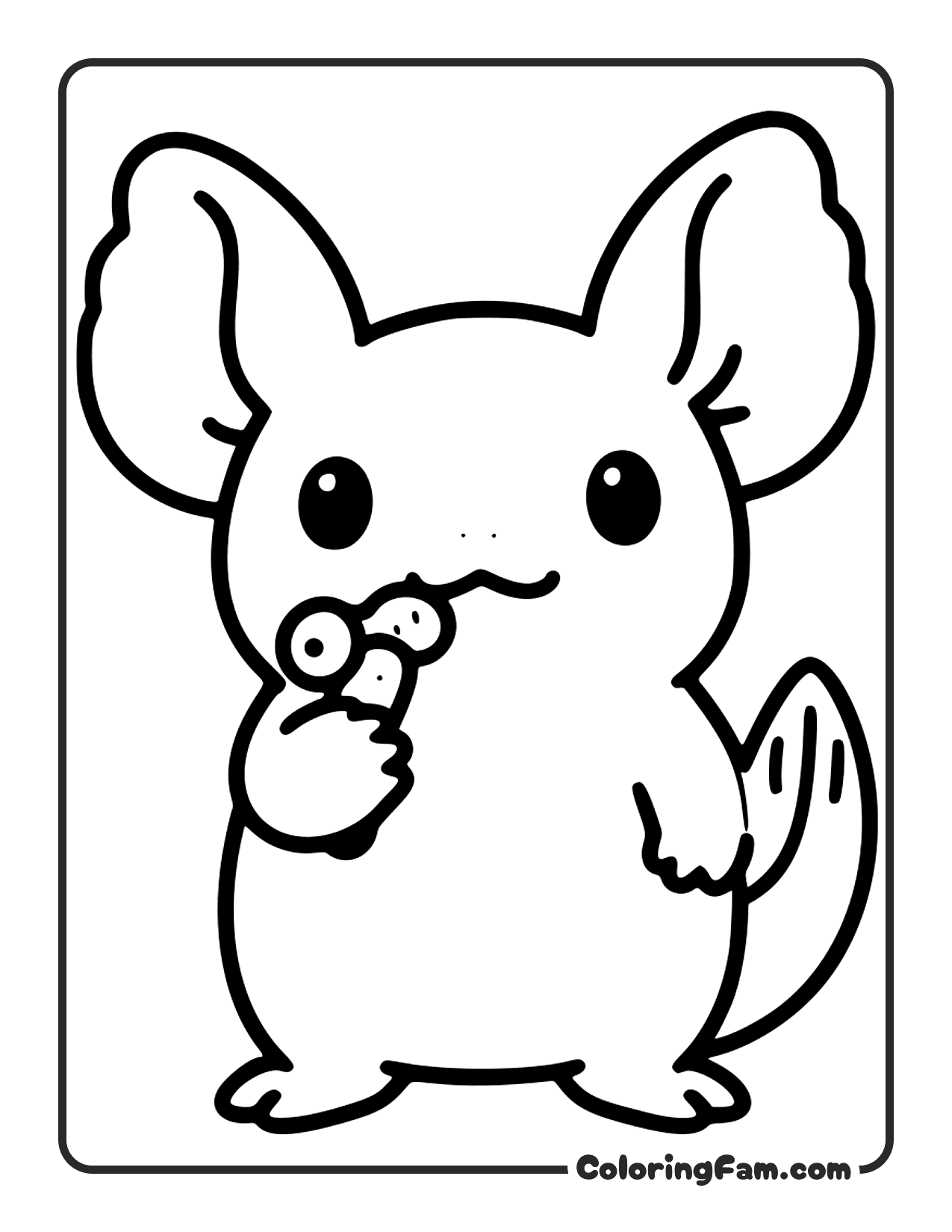 Axolotl Holding Berries coloring page