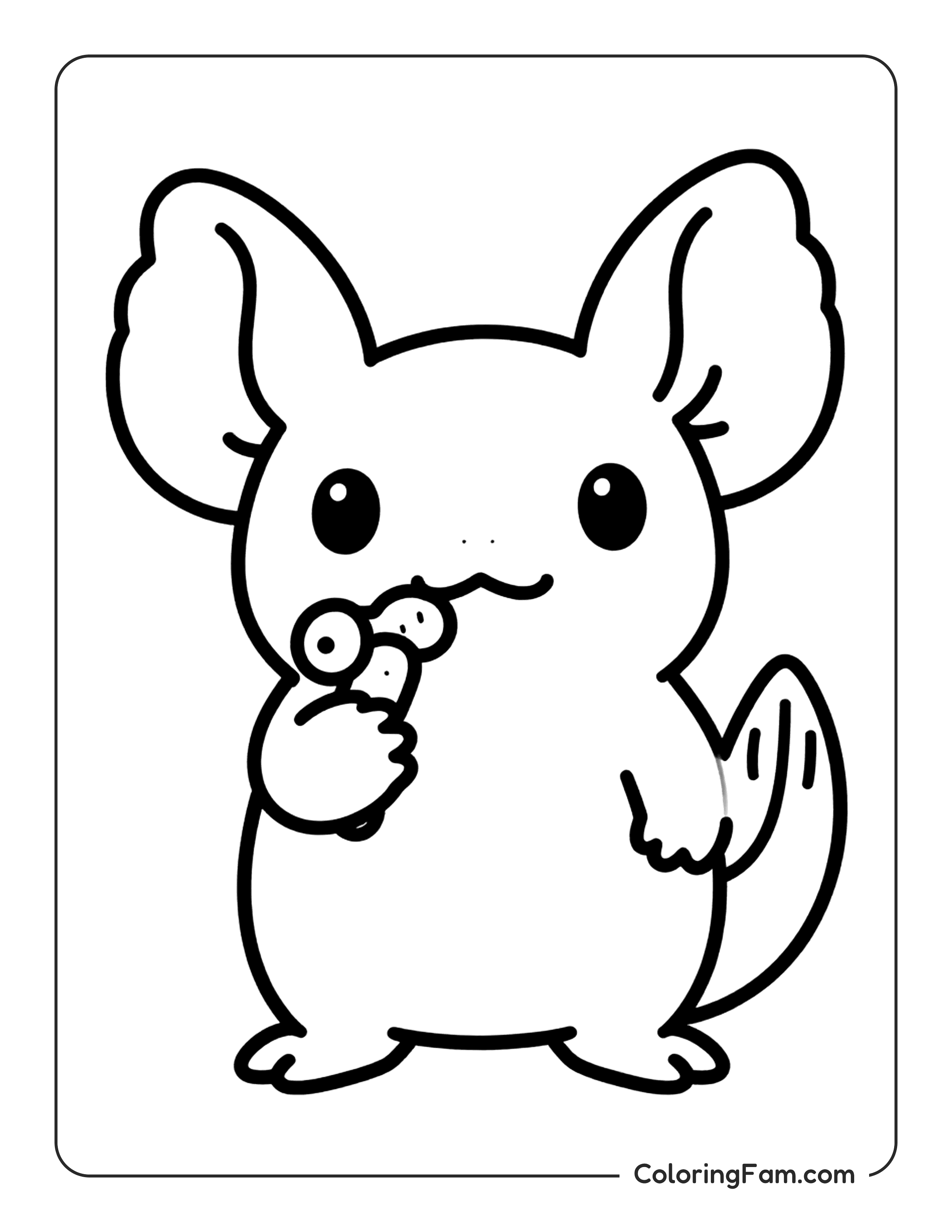 Axolotl Holding Berries coloring page