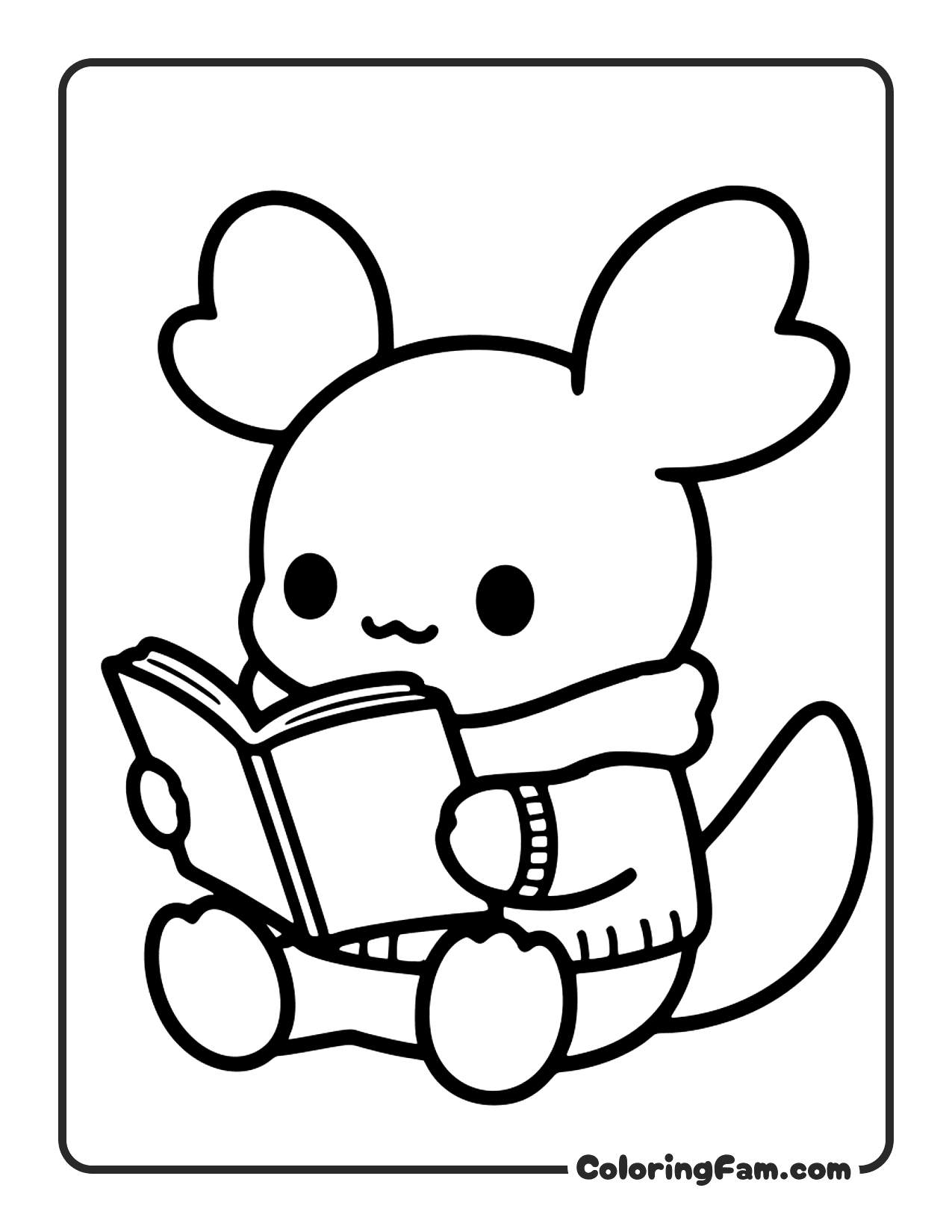 Axolotl Reading Book coloring page