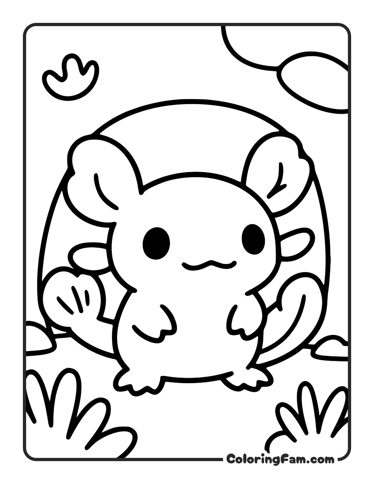 Axolotl Standing In Grass coloring page
