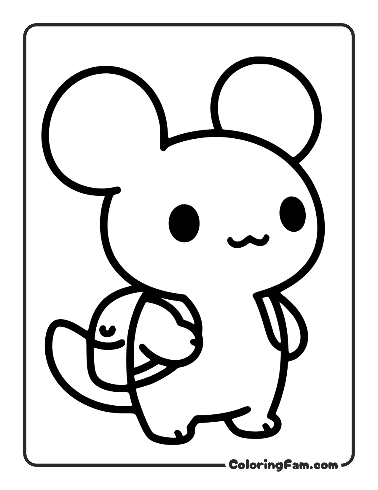 Axolotl Wearing Backpack coloring page