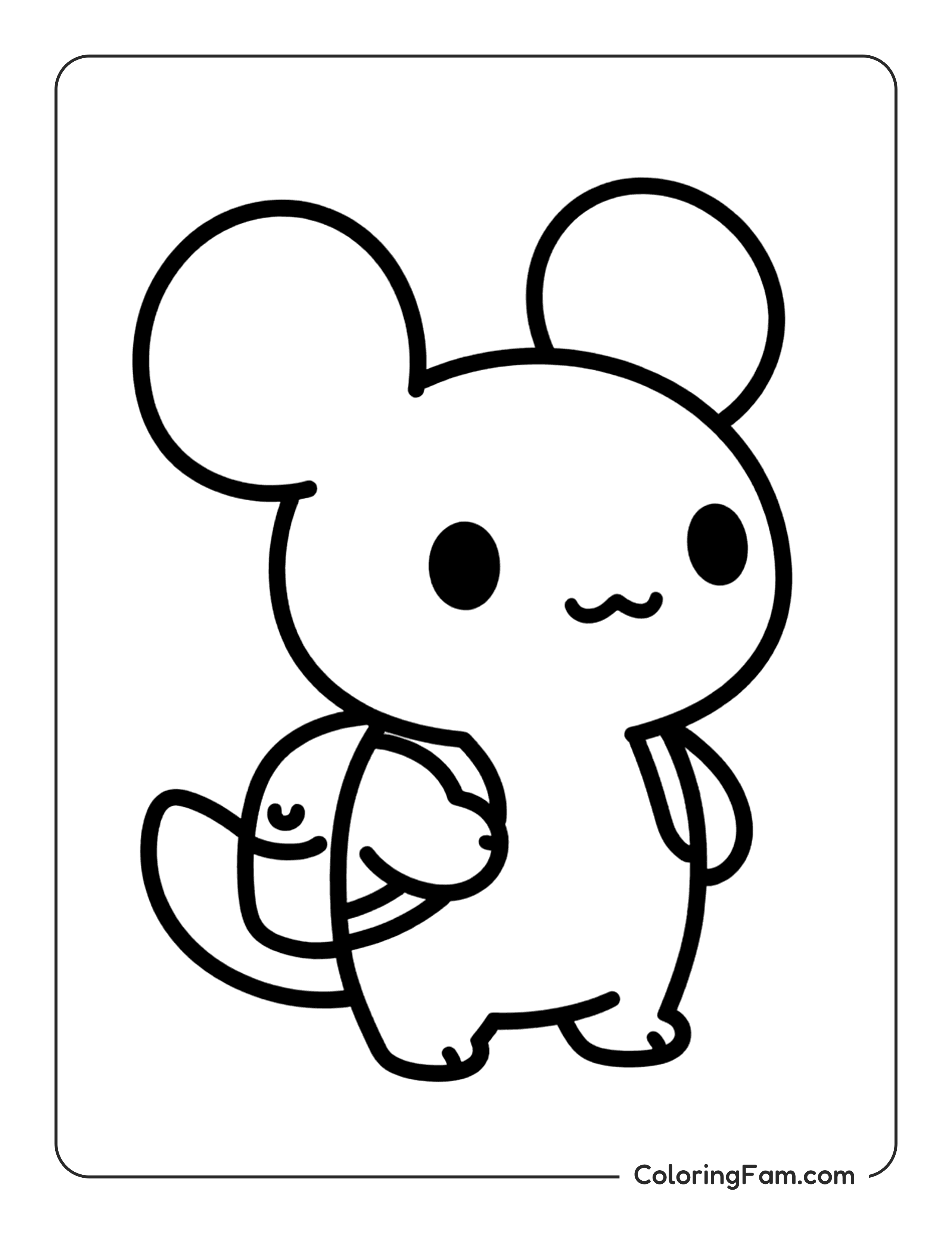 Axolotl Wearing Backpack coloring page