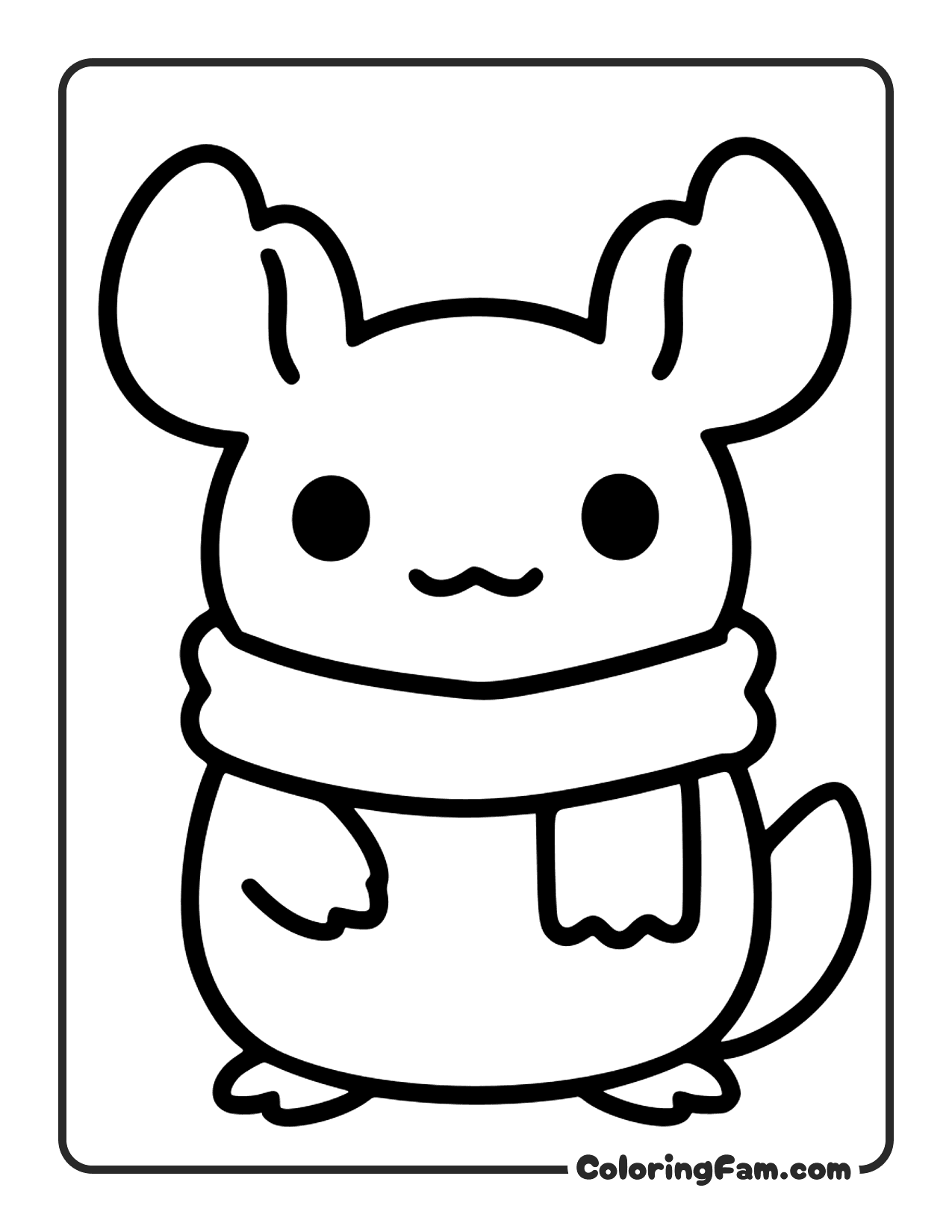 Axolotl Wearing Scarf coloring page