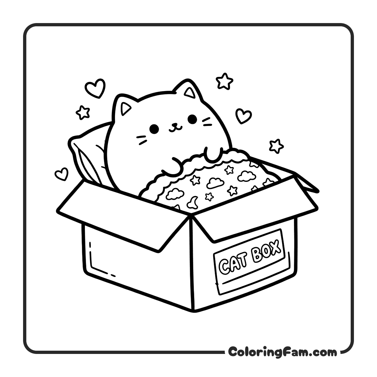 A Super Kawaii Chibi Cat With Ve coloring page