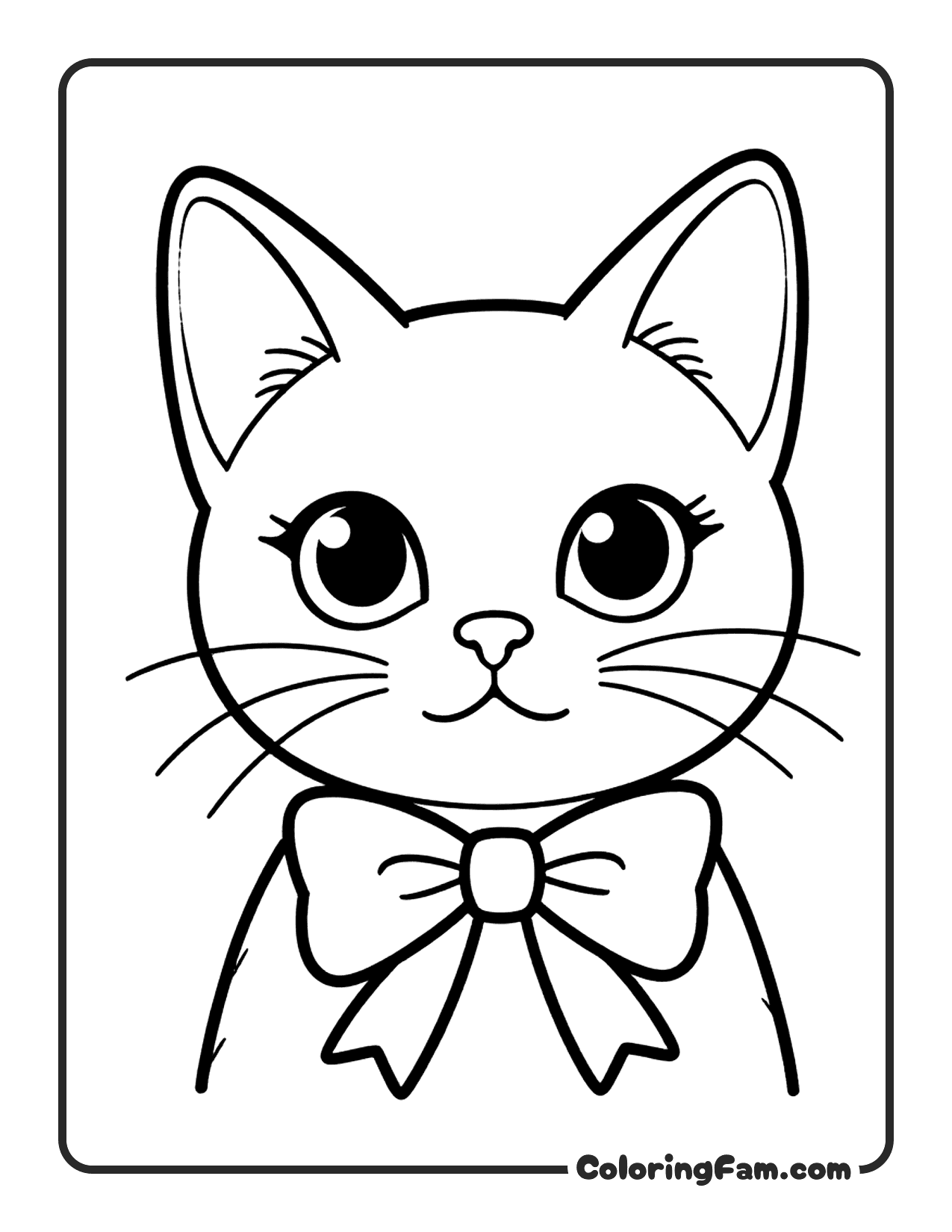 Elegant Cat With Big Sparkling Eyes coloring page