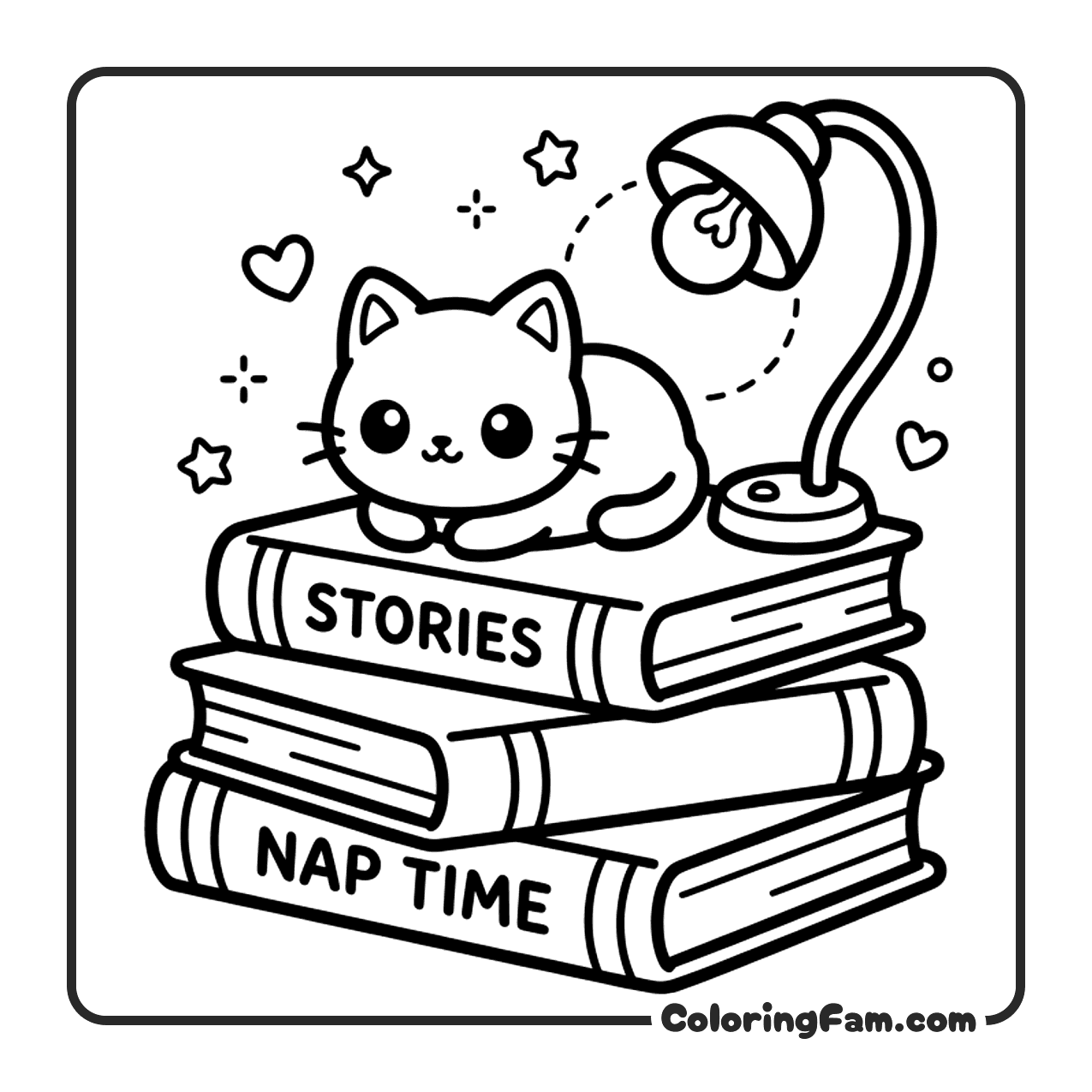 A Very Tiny Chibi Kitten With Bean Shape coloring page