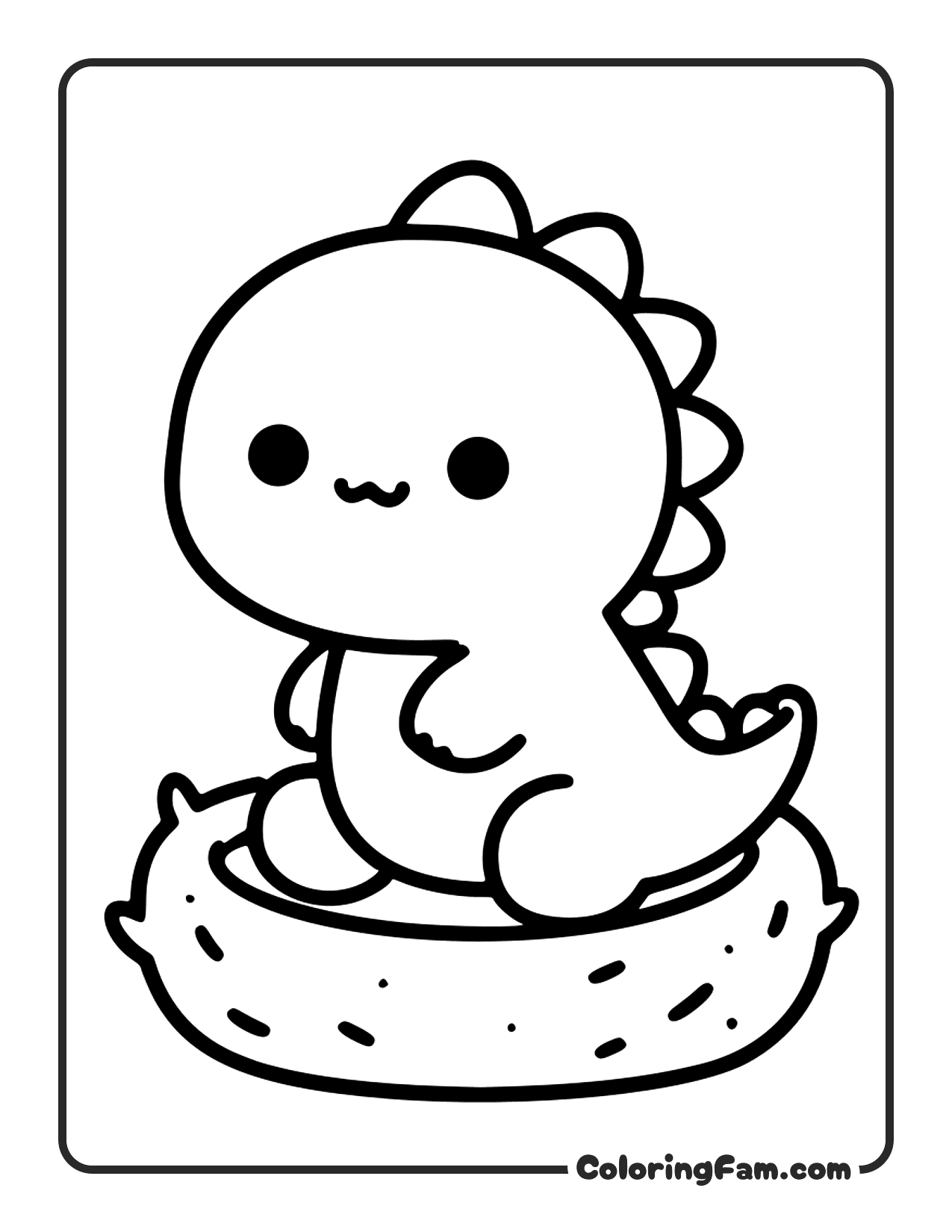 Dinosaur Sitting On Cushion coloring page