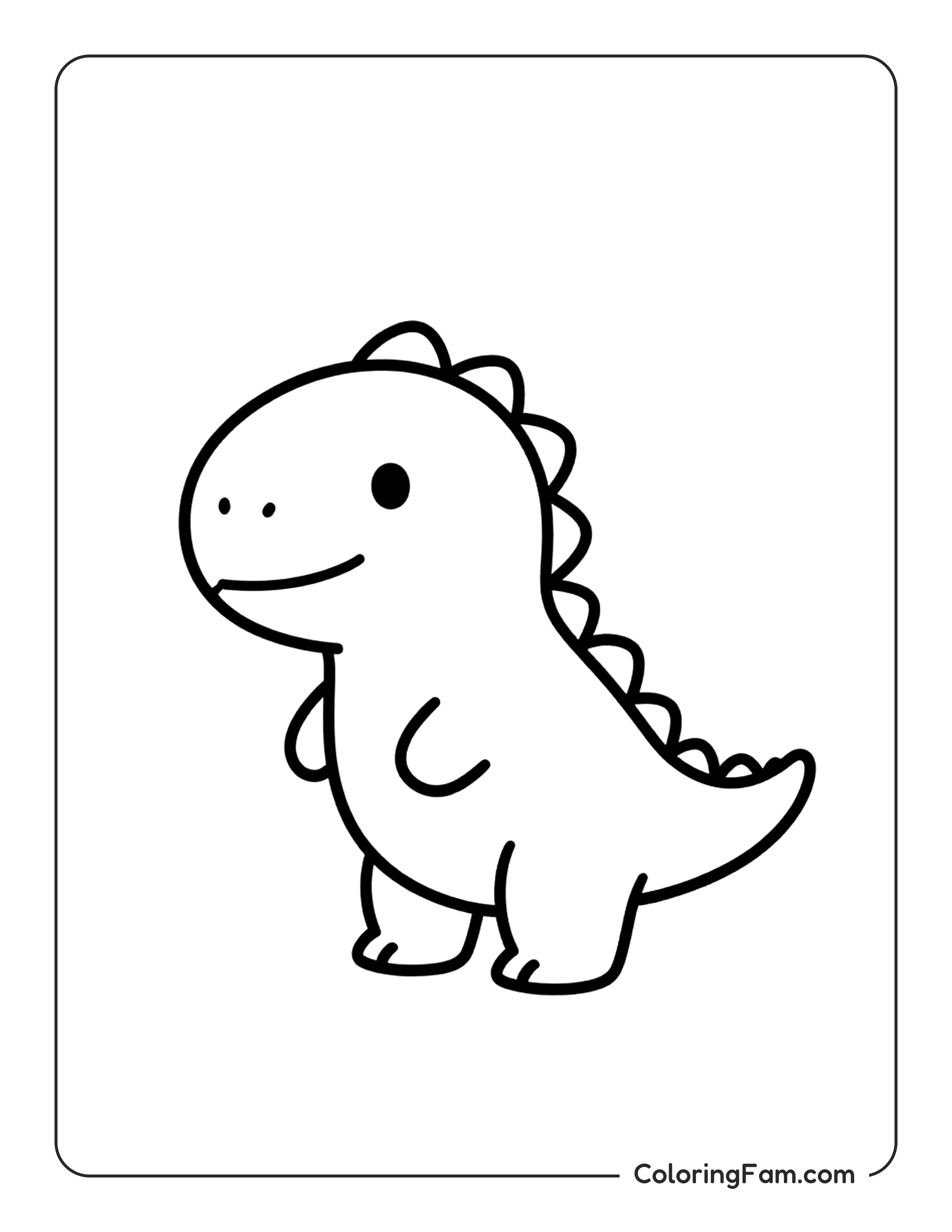 Dinosaur Standing Upright Coloring Page Coloringfam 01