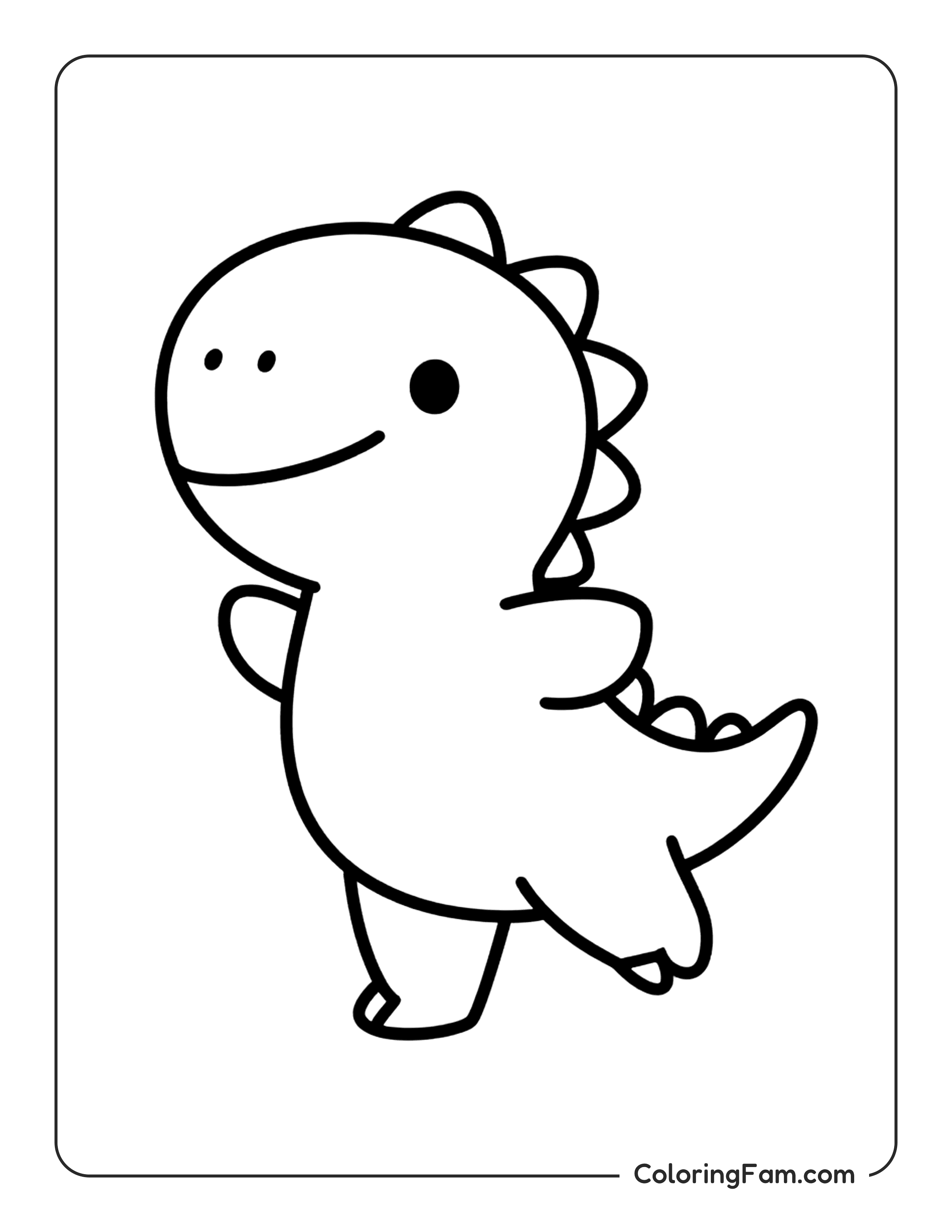 Dinosaur Standing Walking Coloring Page Coloringfam