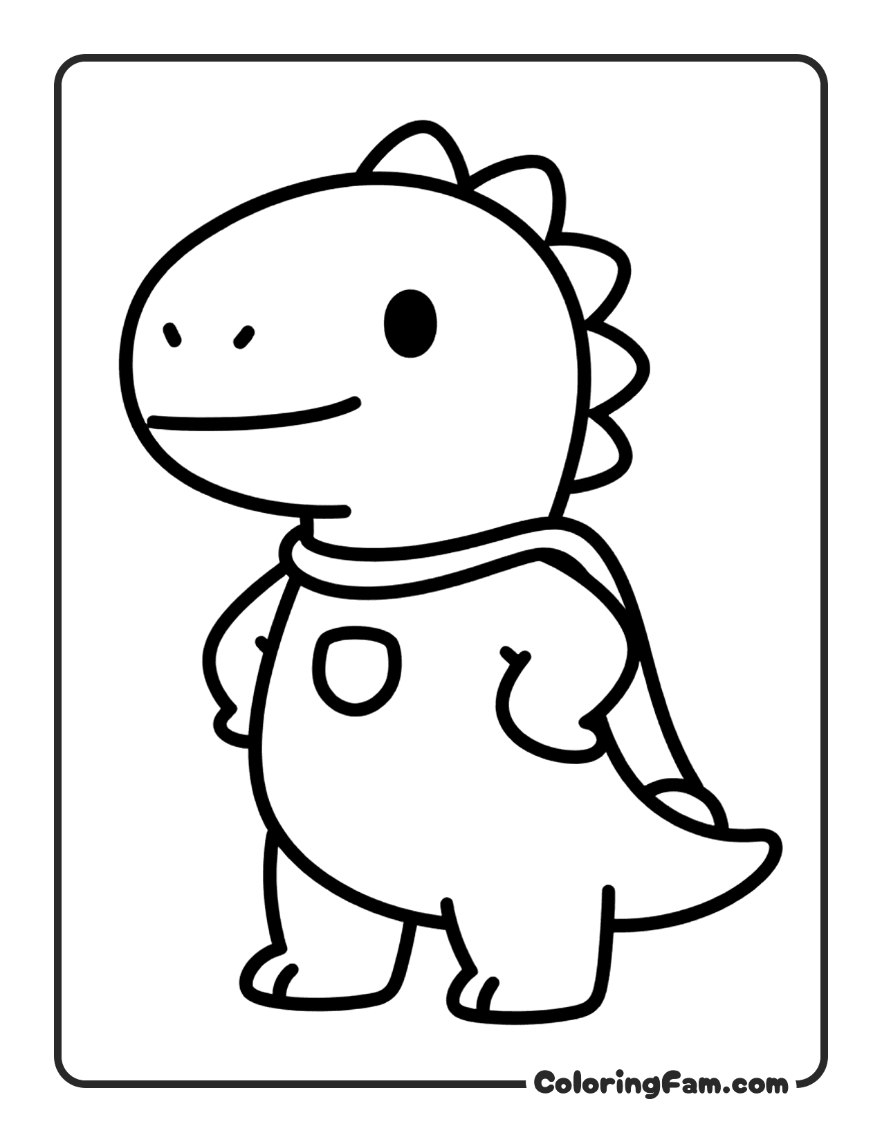 Dinosaur Wearing Hoodie coloring page