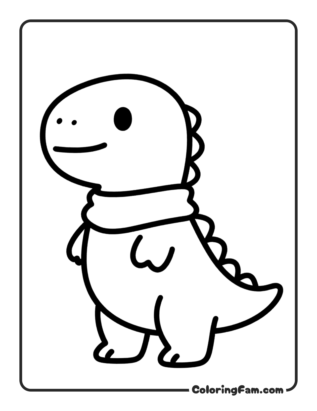 Dinosaur Wearing Scarf coloring page