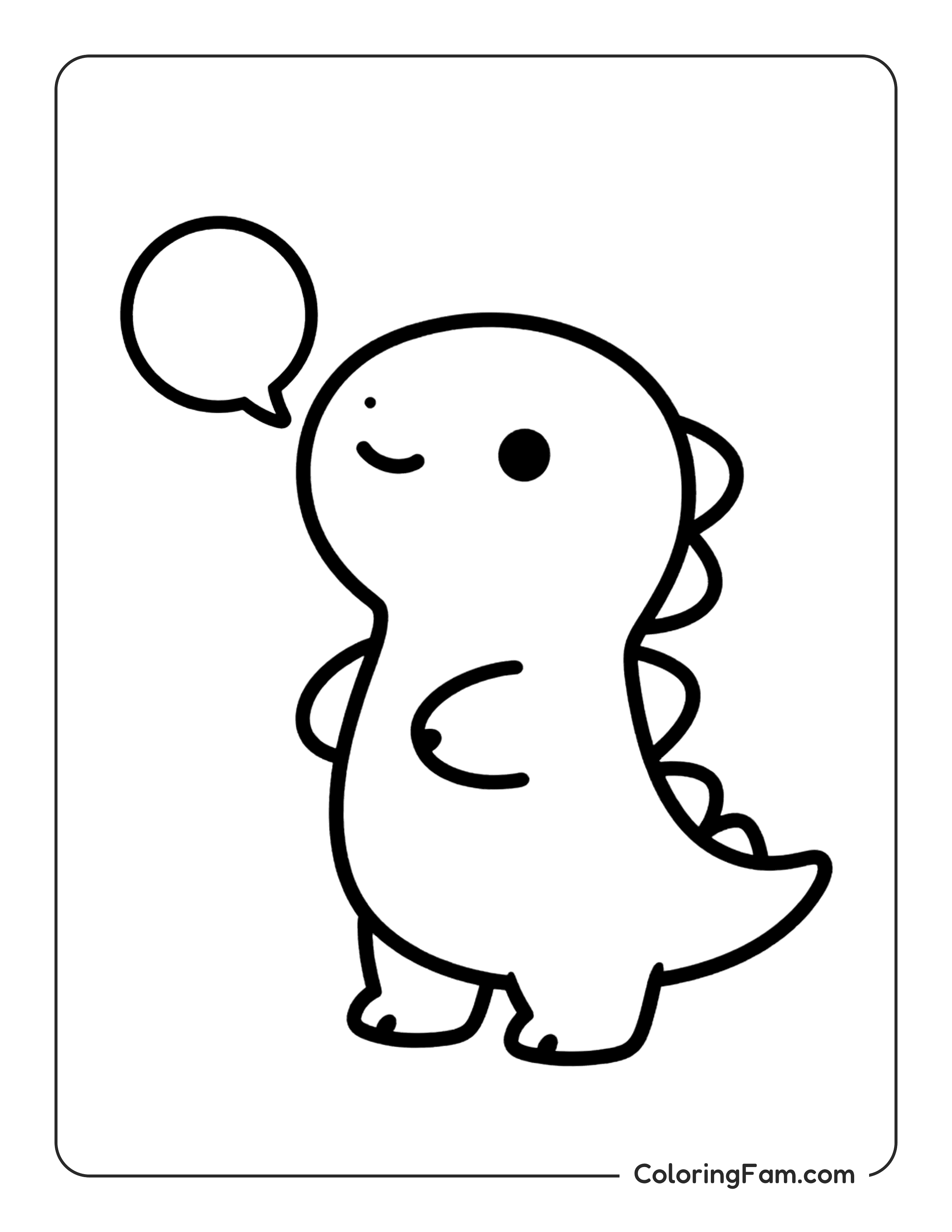 Dinosaur With Speech Bubble Coloring Page Coloringfam