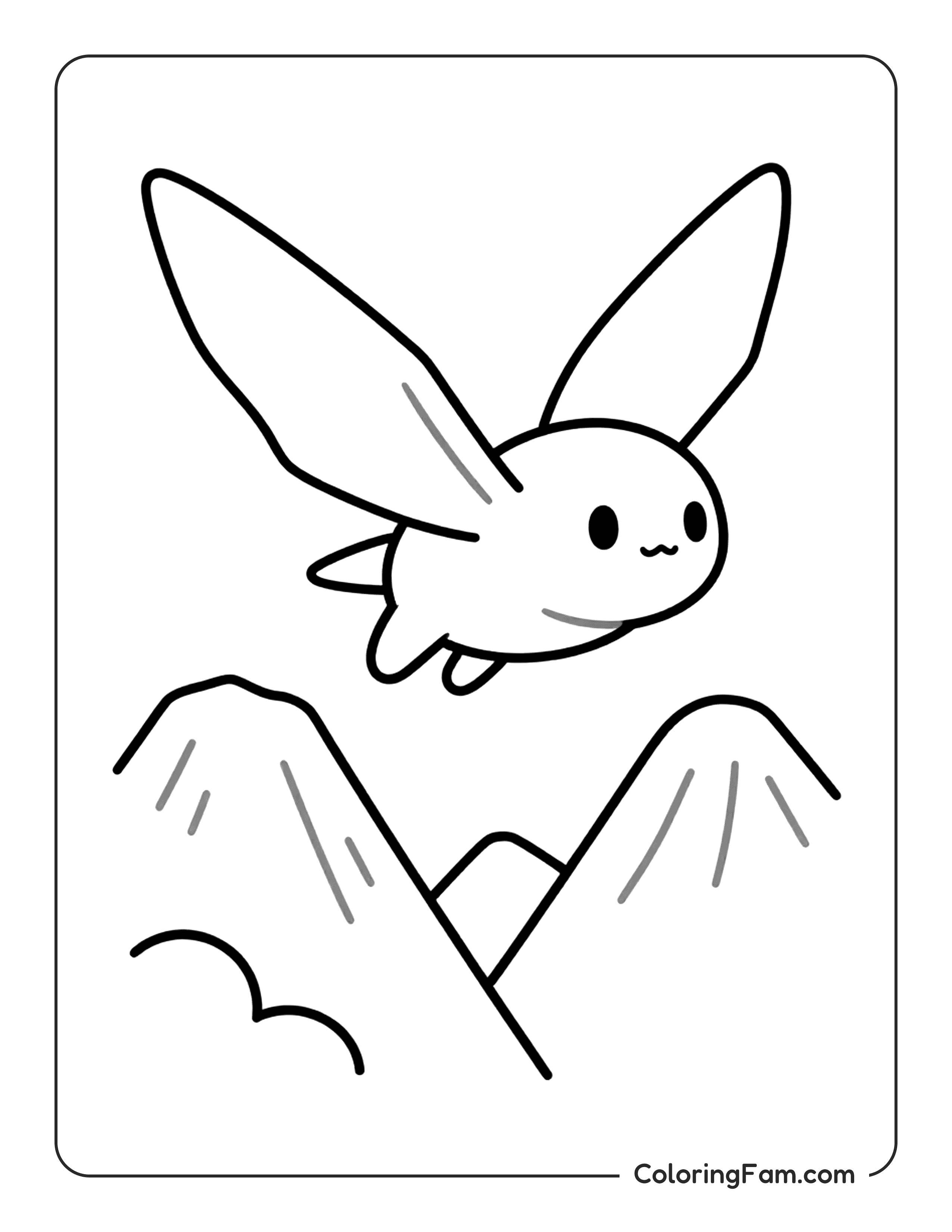 Moth Flying Over Mountains Coloring Page Coloringfam