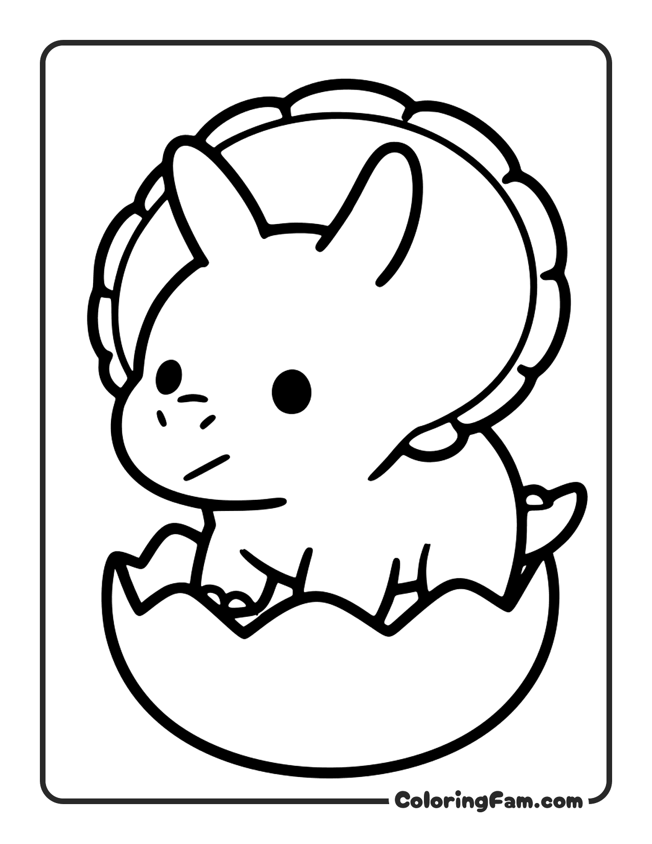 Triceratops Hatching From Egg coloring page