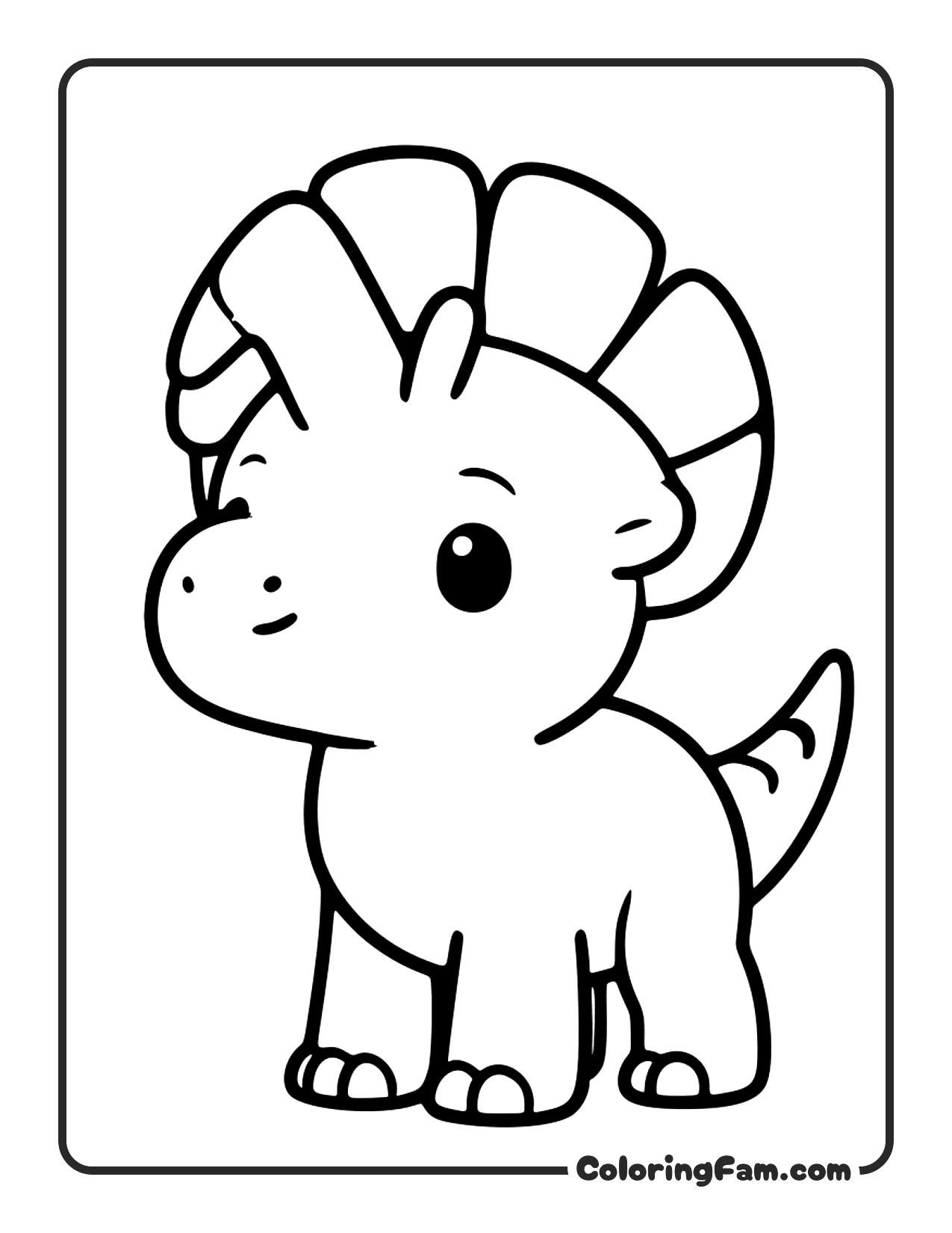 Triceratops Standing Profile coloring page