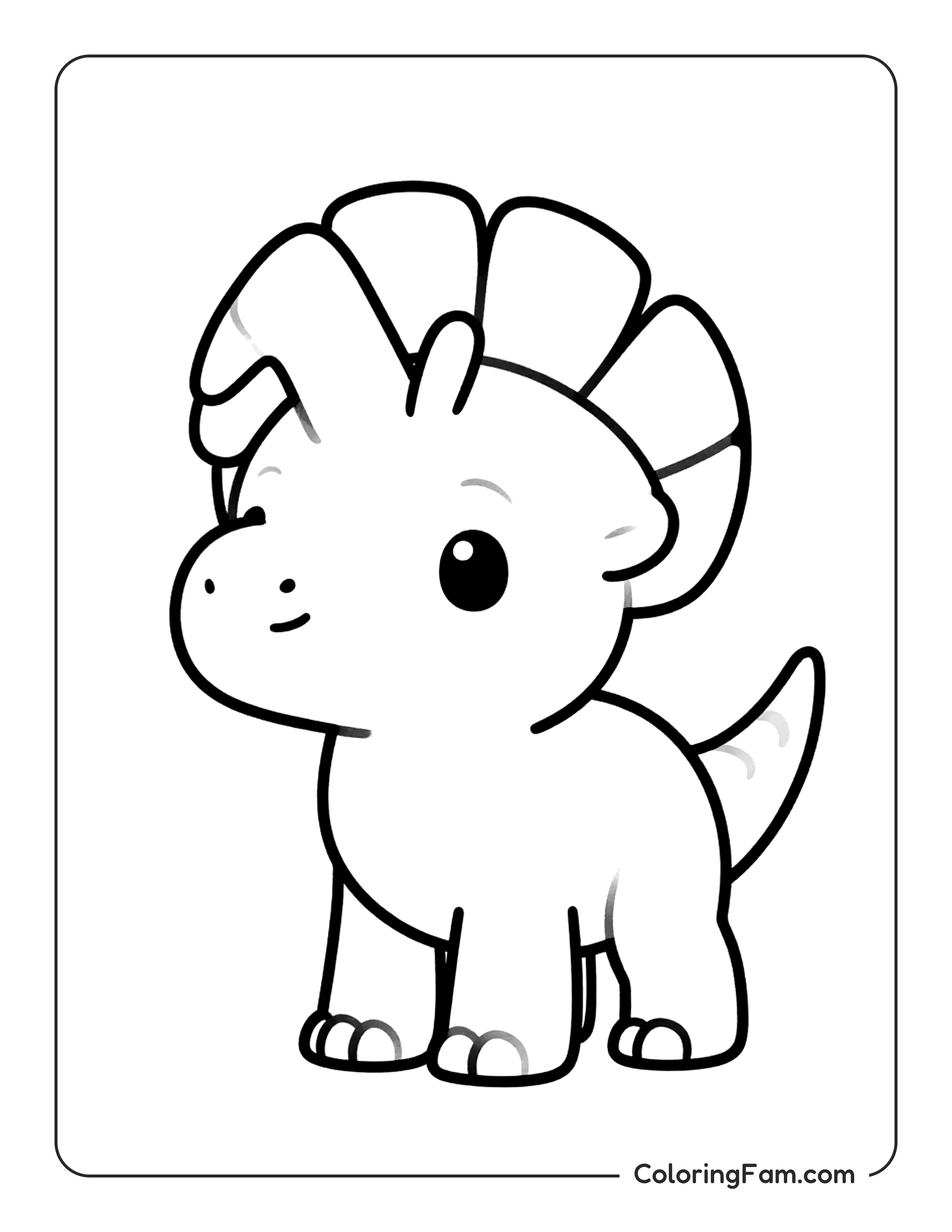Triceratops Standing Profile Coloring Page Coloringfam