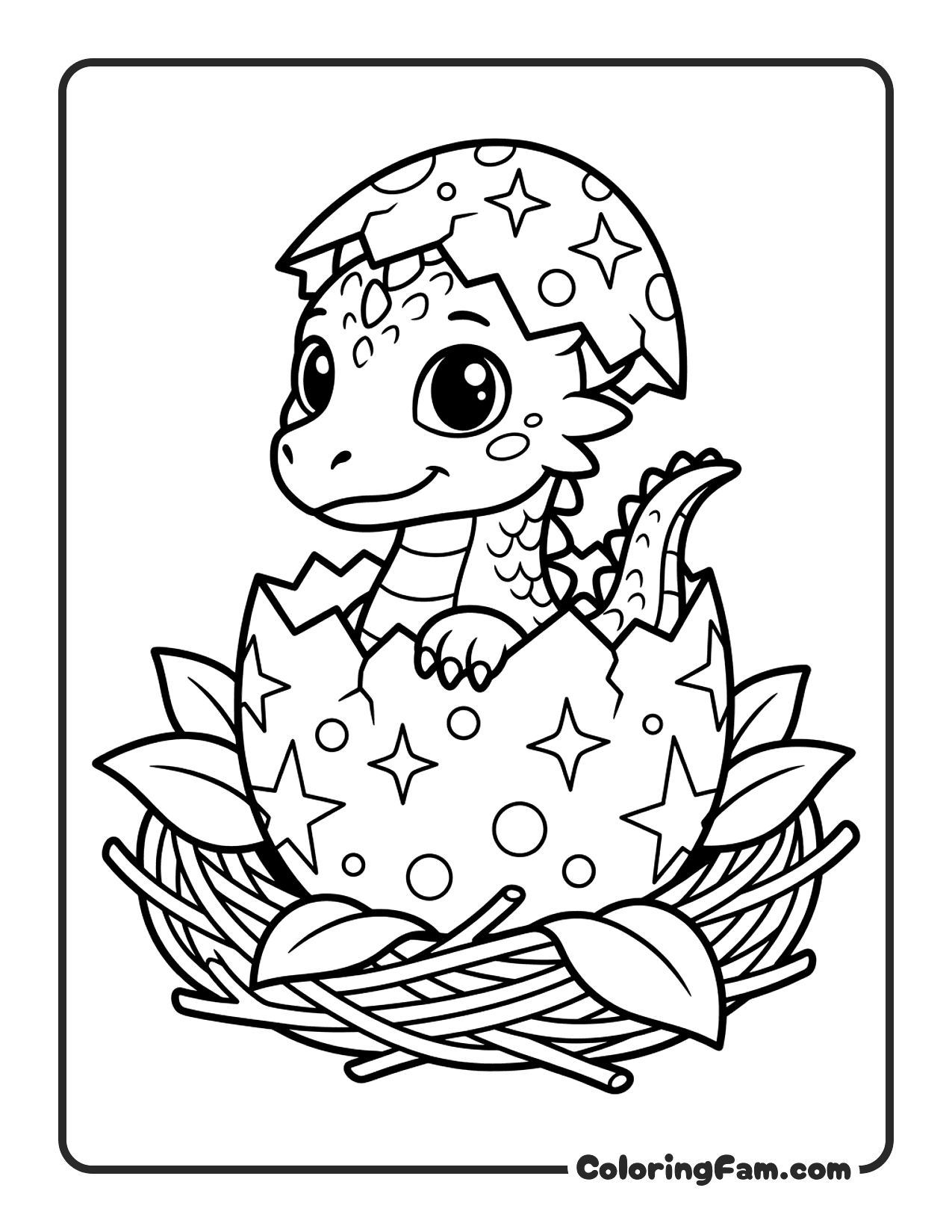Dragon Hatching From Egg coloring page