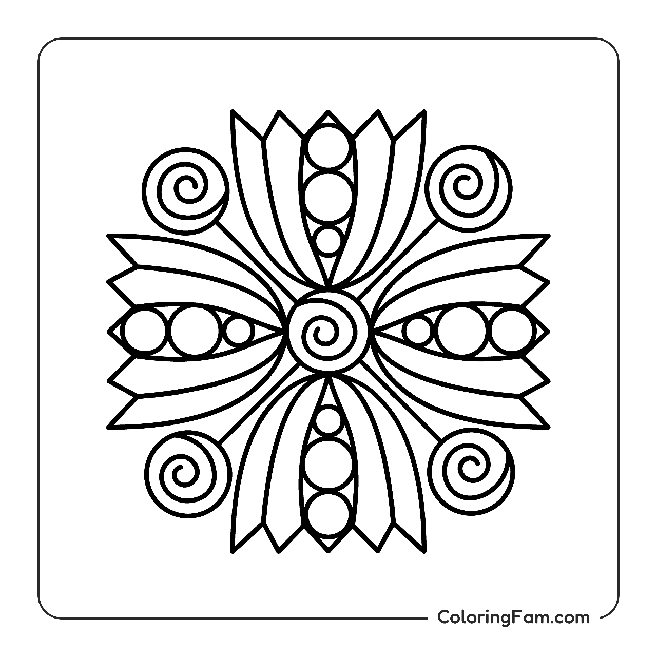 Abstract Floral Pattern coloring page