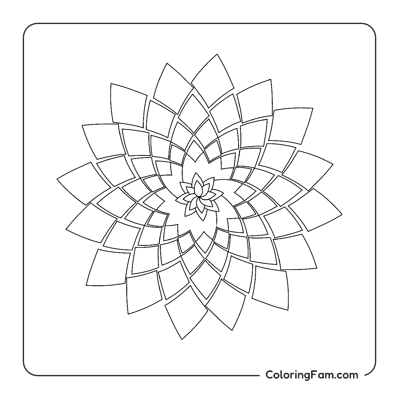 Flower Geometric Pattern coloring page