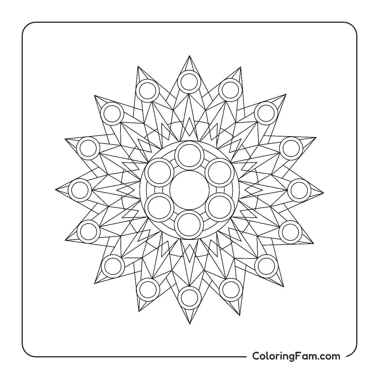 Mandala Geometric Circles coloring page