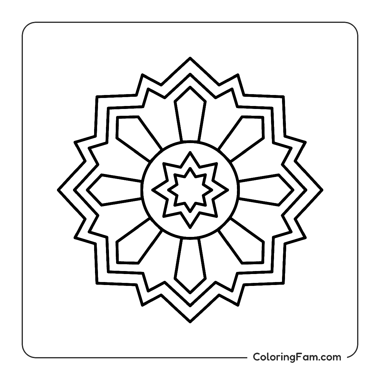 Mandala Geometric Design coloring page