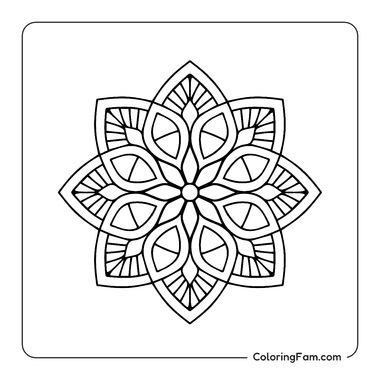 Mandala Geometric Flower coloring page