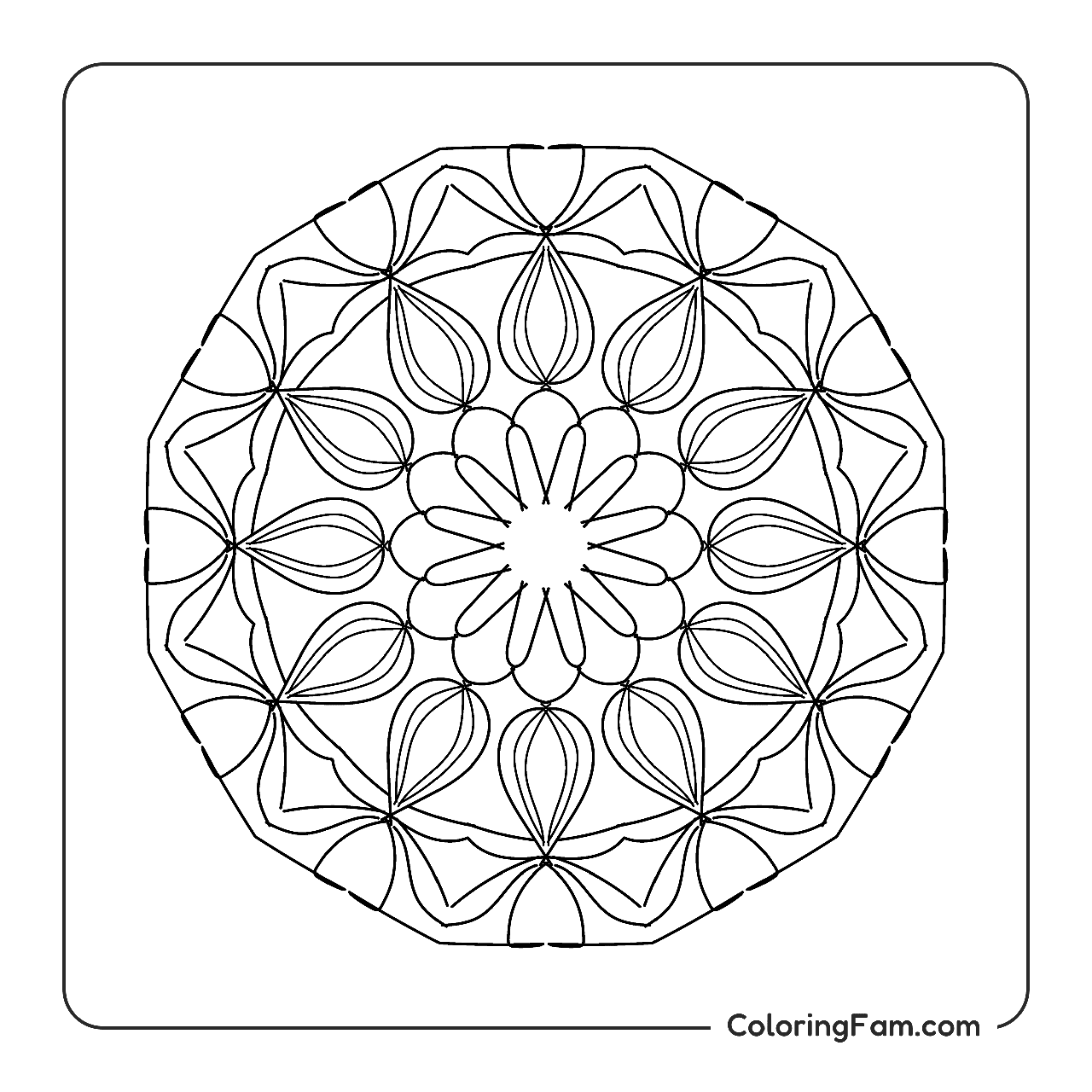 Mandala Geometric Pattern coloring page