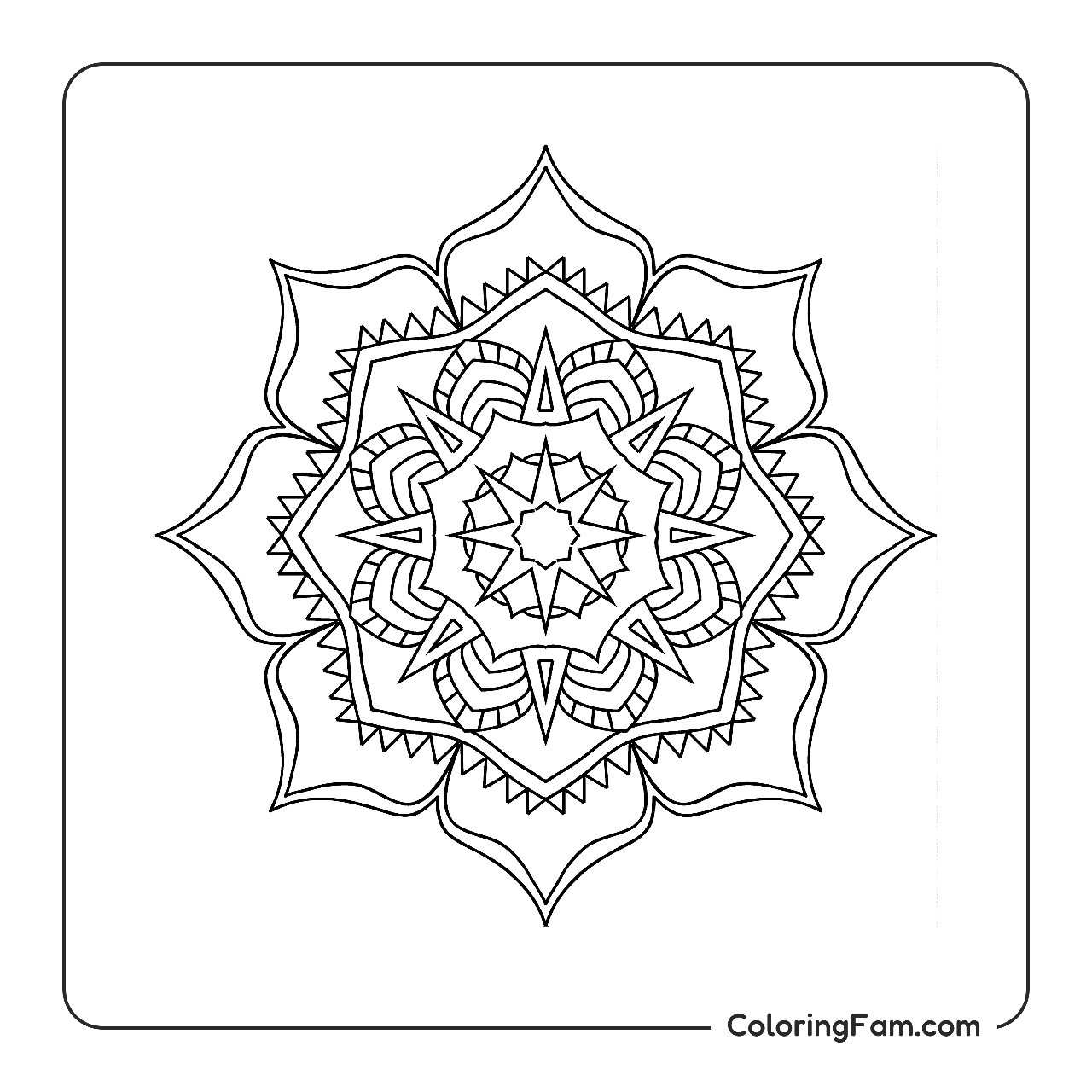 Mandala Geometric Pattern coloring page