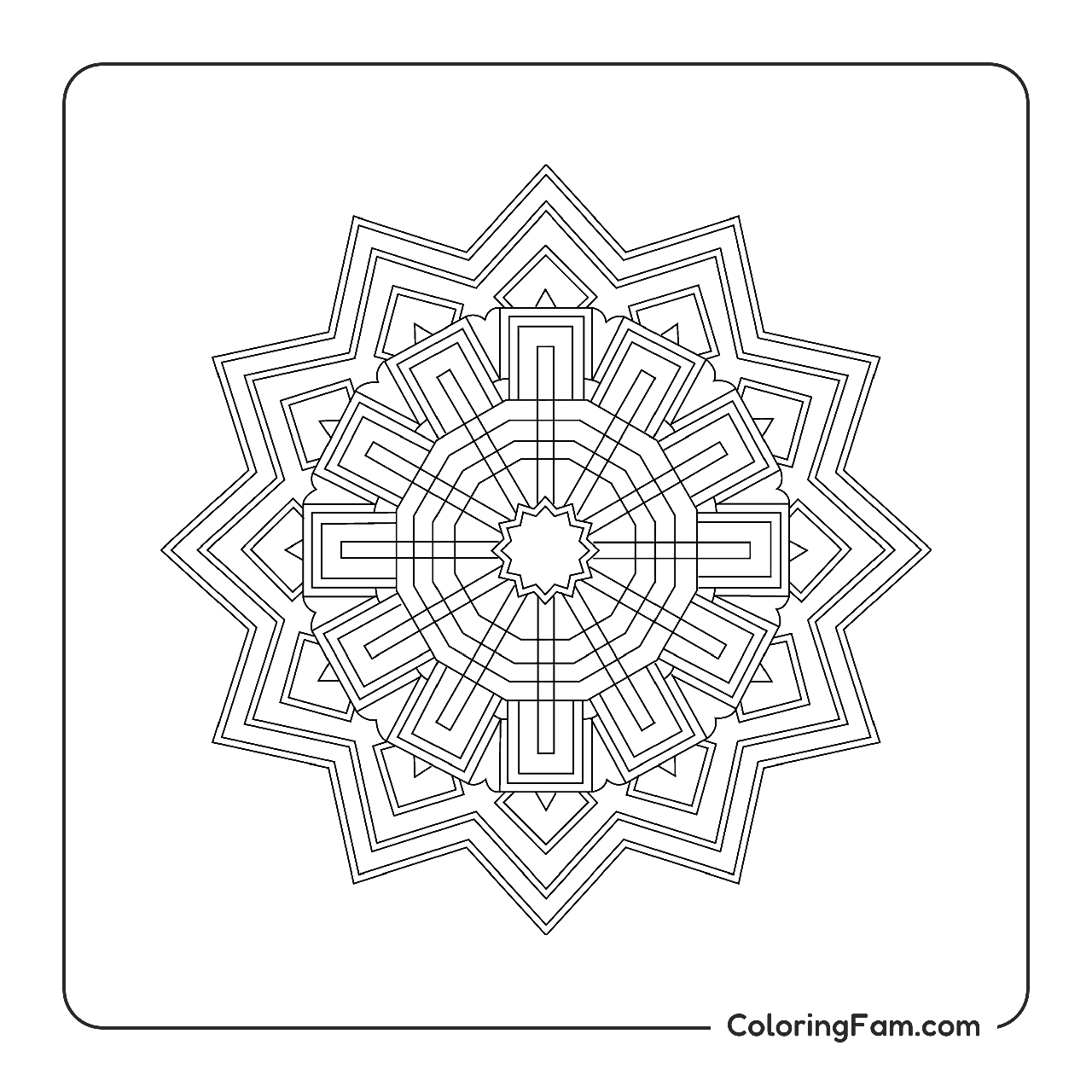Mandala Geometric Pattern coloring page