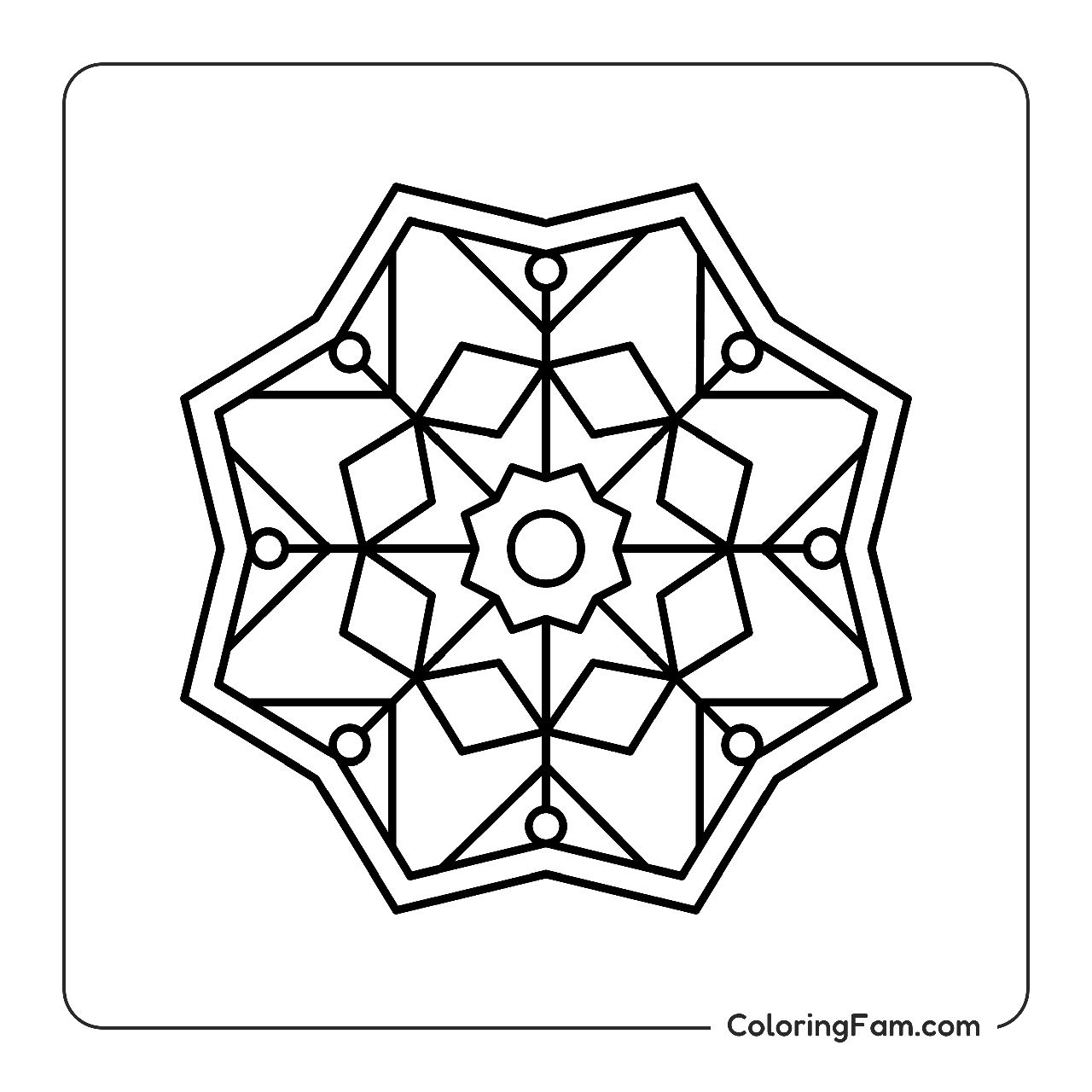 Mandala Geometric Pattern coloring page