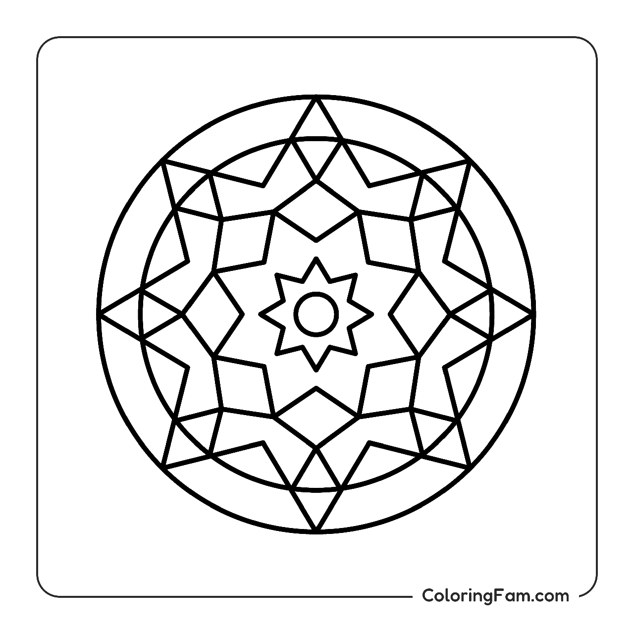 Mandala Geometric Pattern coloring page