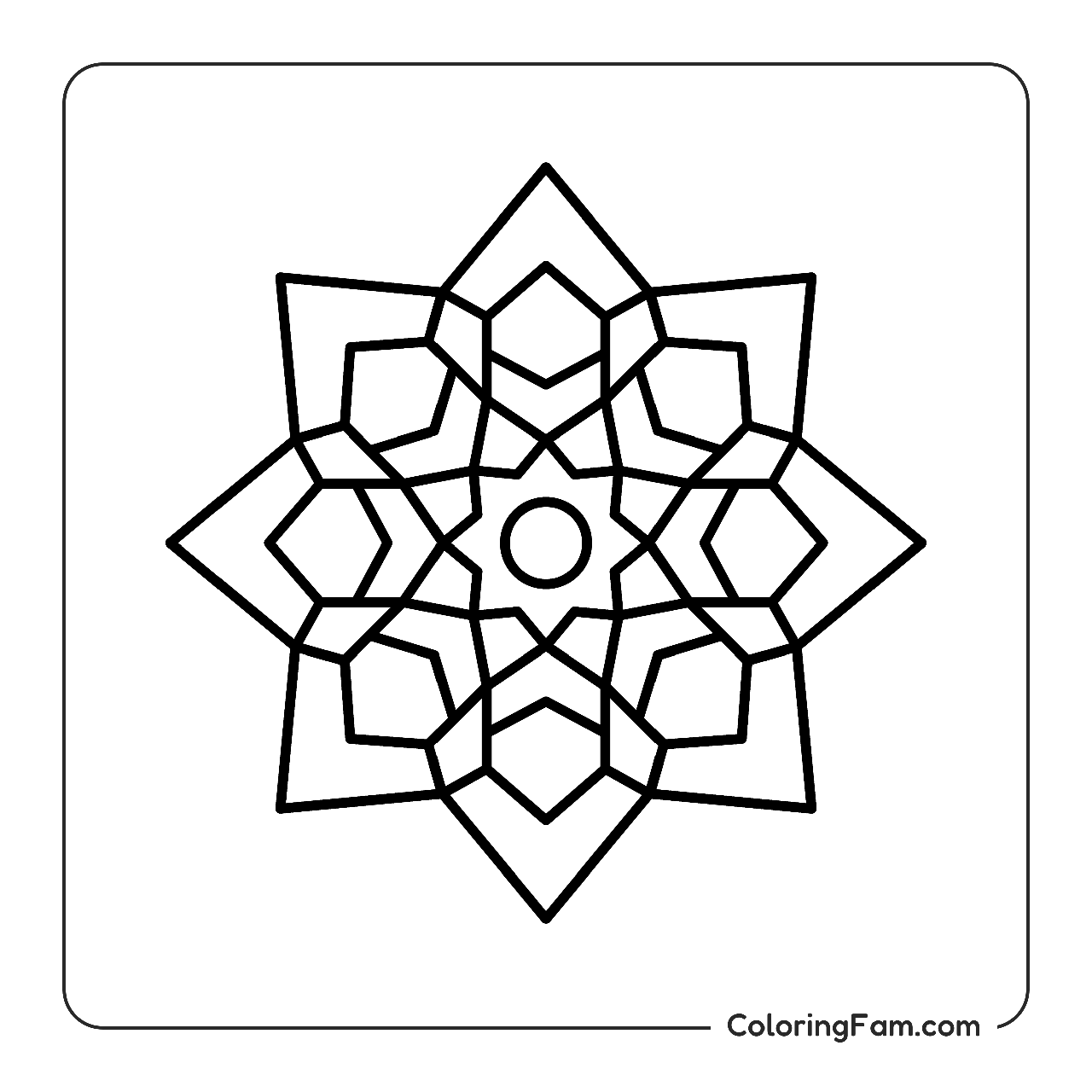 Mandala Geometric Pattern coloring page