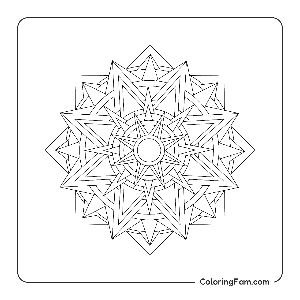 Mandala Geometric Shapes coloring page