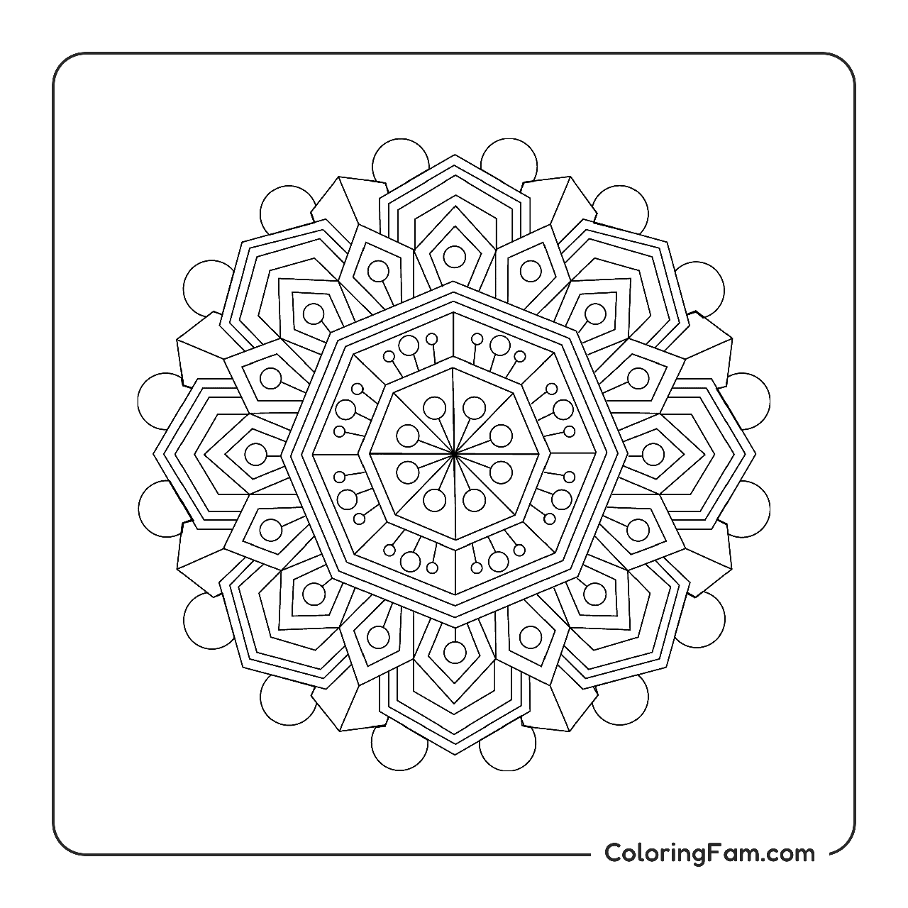 Mandala Geometric Shapes coloring page